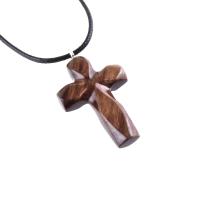 Handmade Wooden Cross Necklace for Men Women, Wood Cross Pendant, Hand Carved Christian Jewelry, One of a Kind Gift for Him Her
