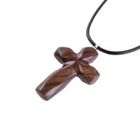 Handmade Wooden Cross Necklace for Men Women, Wood Cross Pendant, Hand Carved Christian Jewelry, One of a Kind Gift for Him Her