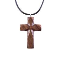 Handmade Wooden Cross Necklace for Men Women, Wood Cross Pendant, Hand Carved Christian Jewelry, One of a Kind Gift for Him Her