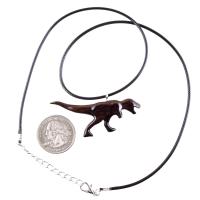 Dinosaur Necklace, Hand Carved Wooden T-Rex Pendant for Men or Women, Tyrannosaurus Necklace, Wood Jurassic Reptile Jewelry