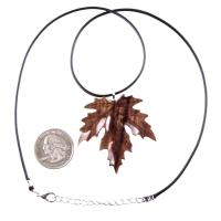 Hand Carved Leaf Pendant, Wooden Maple Leaf Necklace, Wood Necklace, Woodland Jewelry, One of a Kind Gift for Her Him