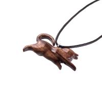 Hand Carved Cat Pendant, Wooden Kitten Necklace, Cat Lover Gift for Men Women, Handmade Spirit Animal, Wood Jewelry