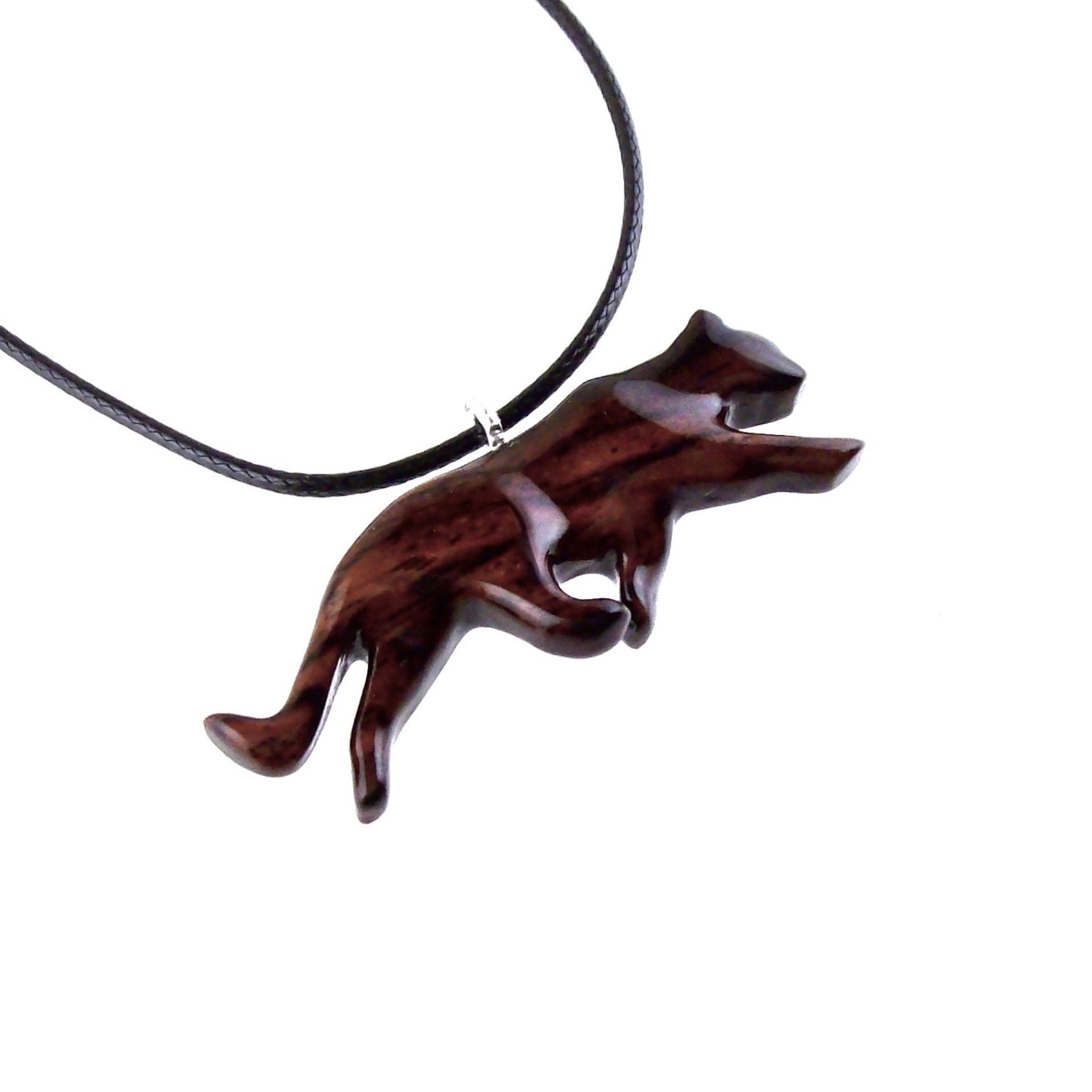 Hand Carved Puma Pendant, Wooden Panther Necklace, Cougar, Mountain Lion, Big Cat Animal Wood Jewelry for Men or Women, Gift for Him Her