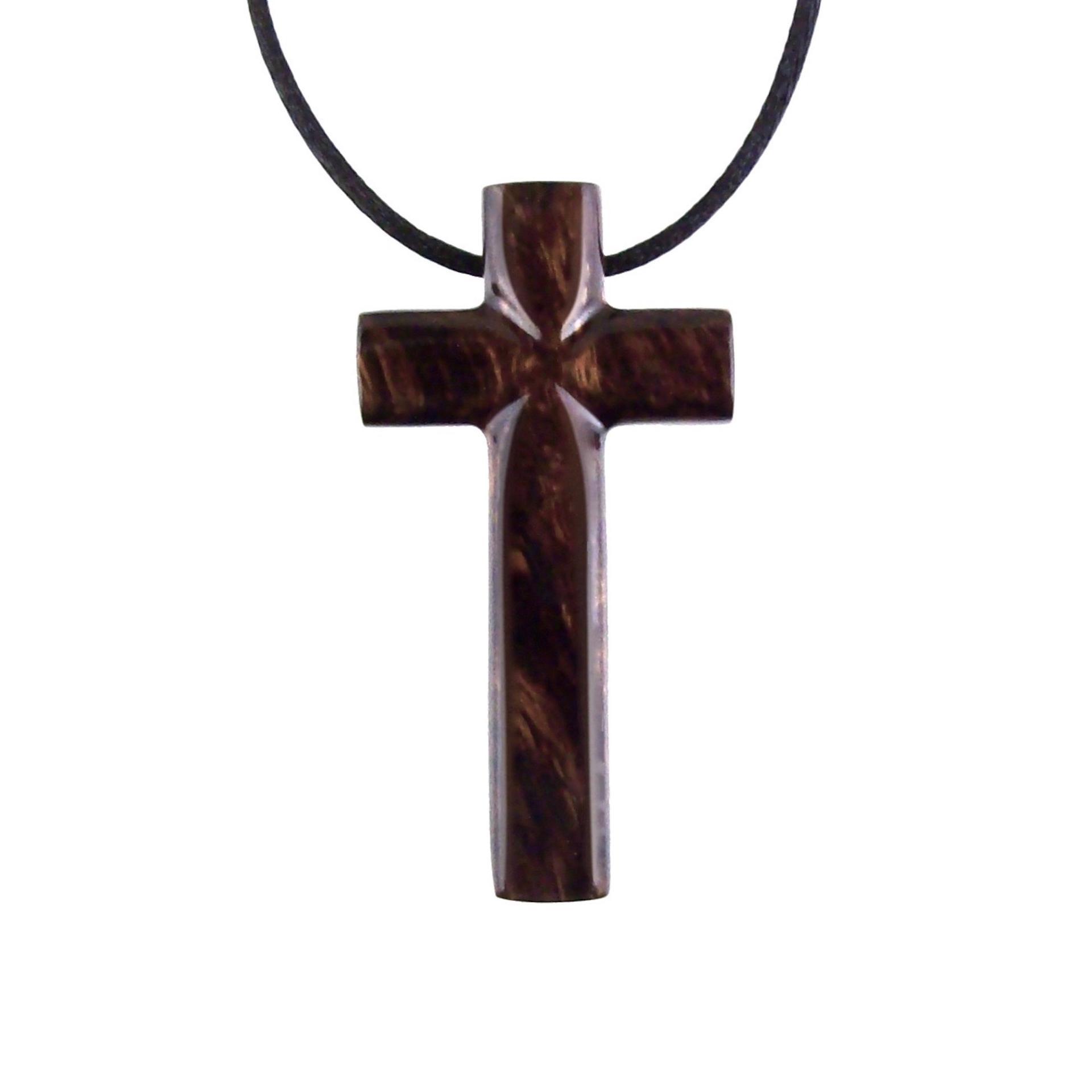 Large Wooden Cross Pendant, Hand Carved Mens Wood Cross Necklace, Christian Jewelry, One of a Kind Gift for Him