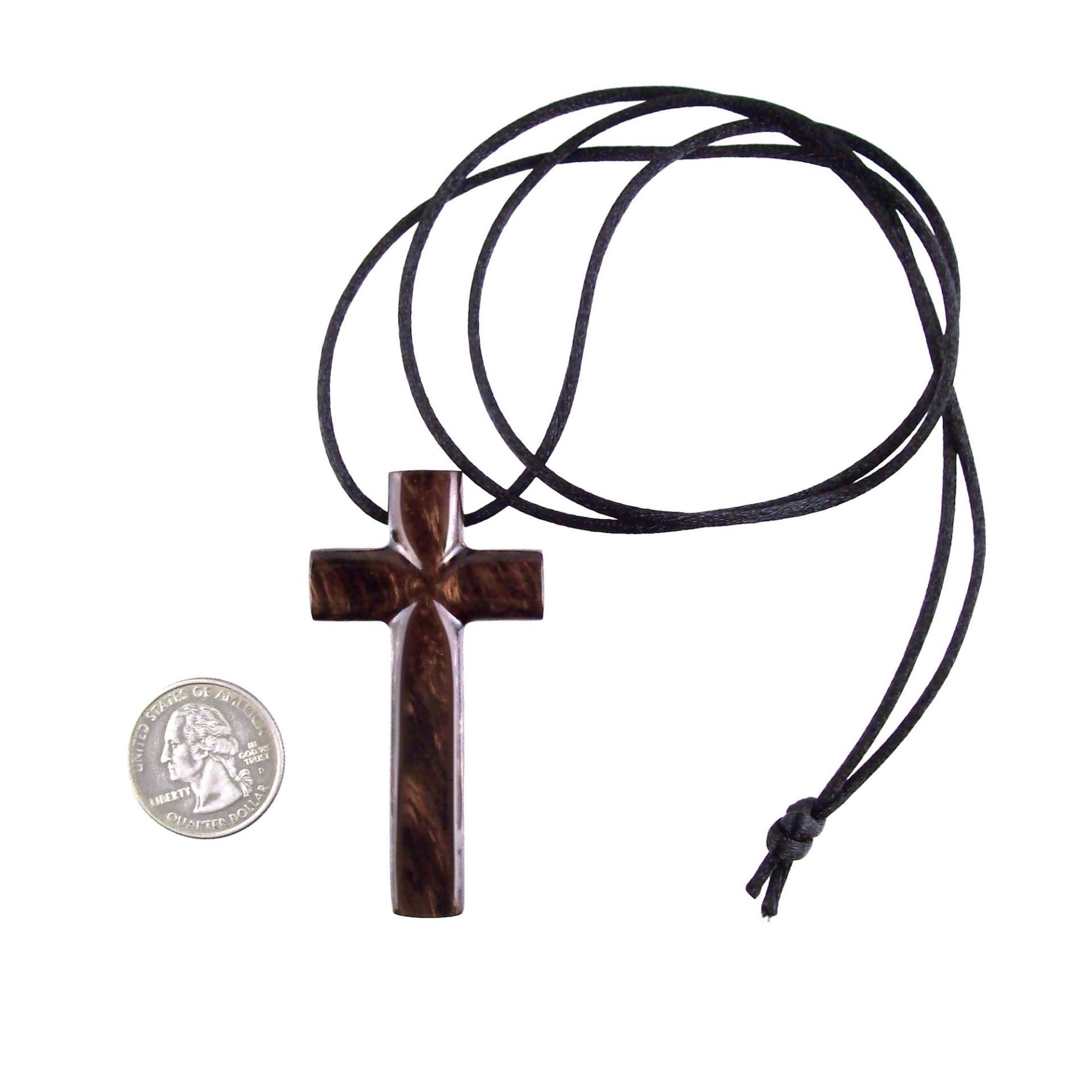 Large Wooden Cross Pendant, Hand Carved Mens Wood Cross Necklace, Christian Jewelry, One of a Kind Gift for Him