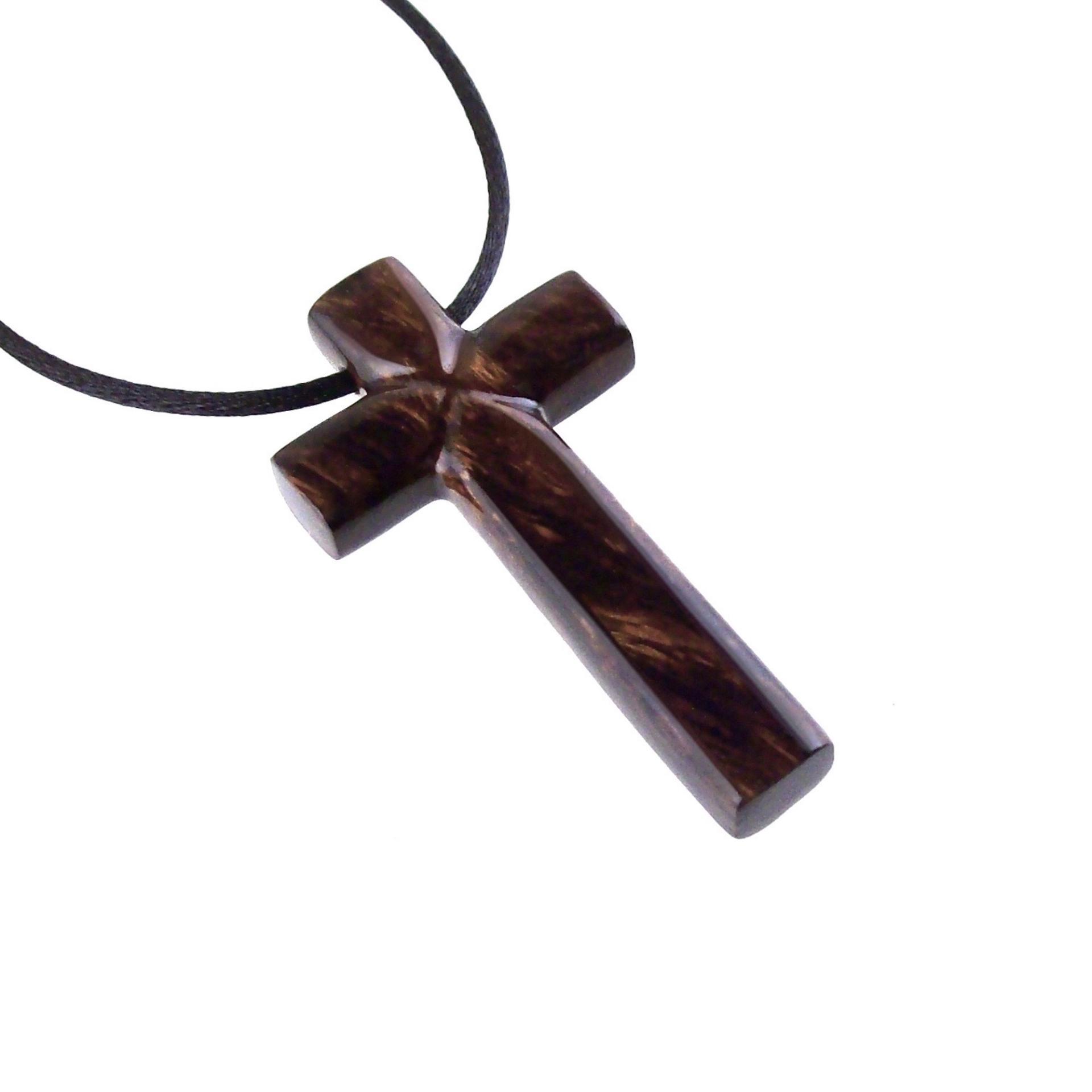 Large Wooden Cross Pendant, Hand Carved Mens Wood Cross Necklace, Christian Jewelry, One of a Kind Gift for Him