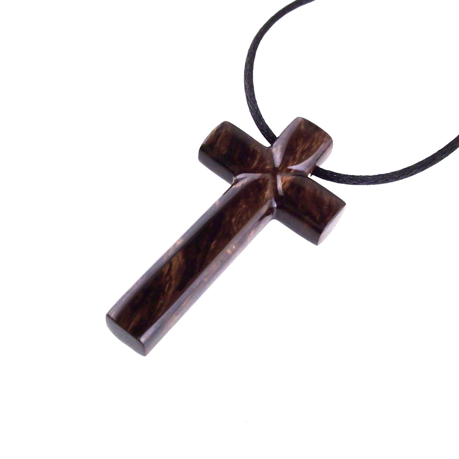 Large Wooden Cross Pendant, Hand Carved Mens Wood Cross Necklace, Christian Jewelry, One of a Kind Gift for Him