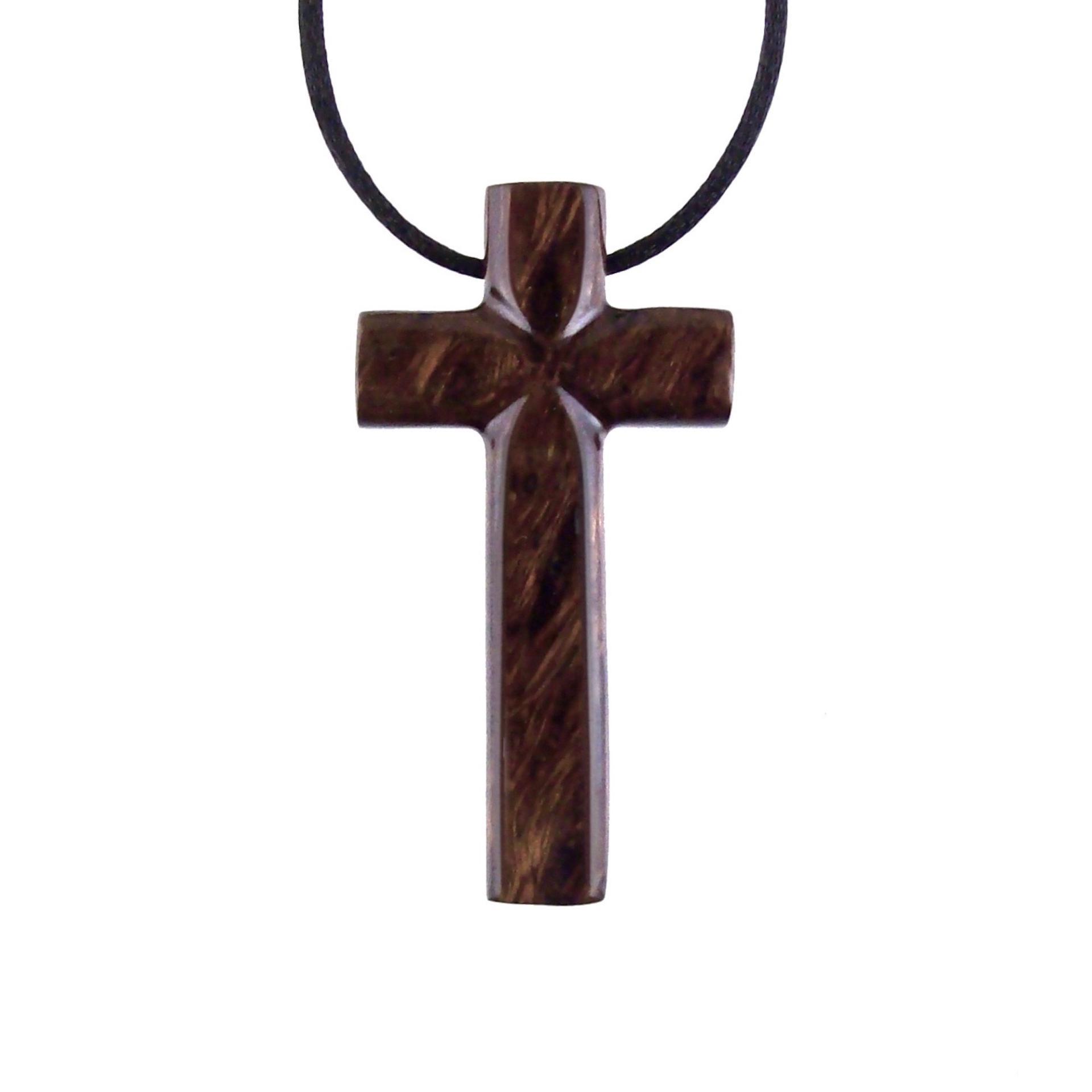 Large Wooden Cross Pendant, Hand Carved Mens Wood Cross Necklace, Christian Jewelry, One of a Kind Gift for Him