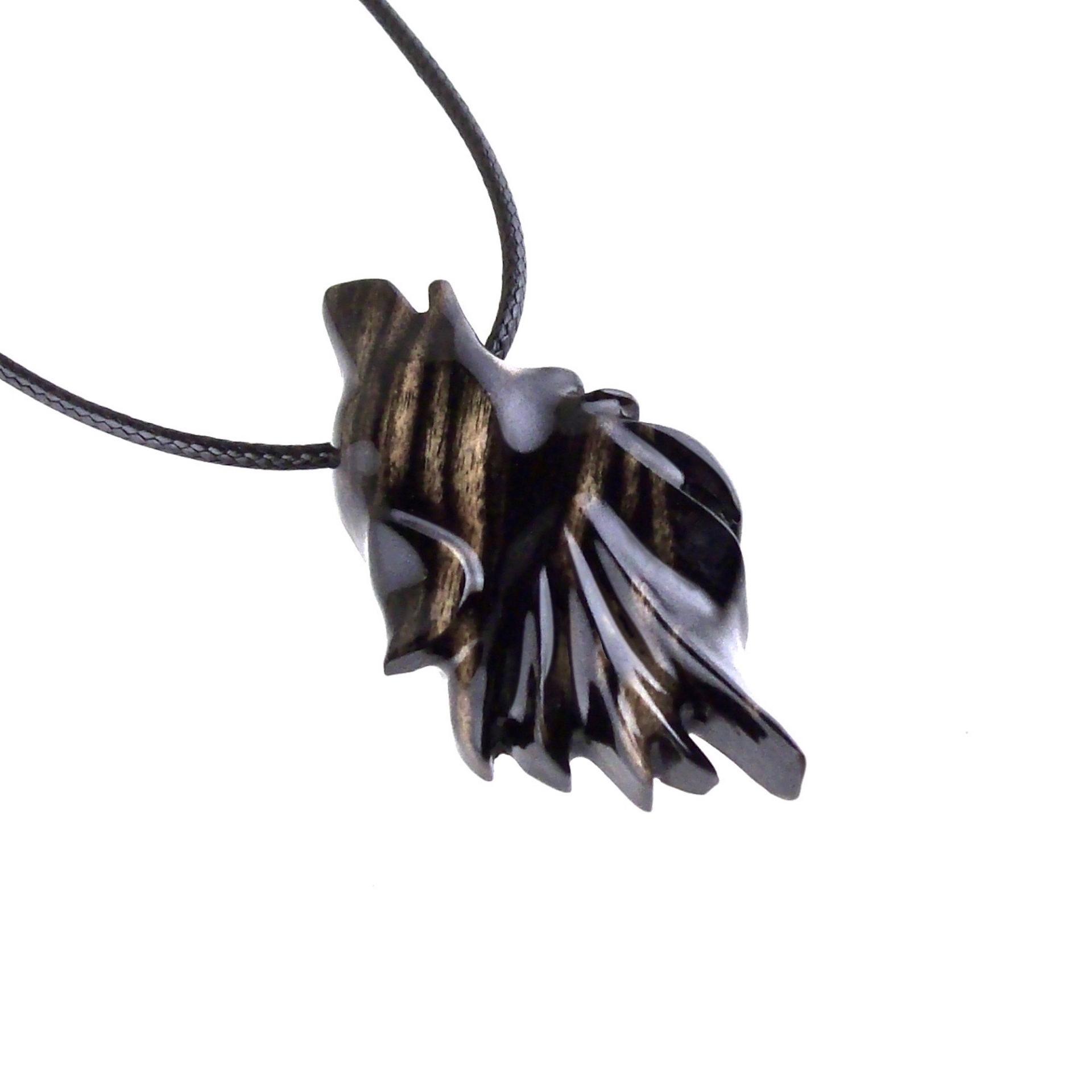 Wolf Necklace, Hand Carved Wooden Wolf Pendant for Men or Women, Spirit Animal Totem Woodland Jewelry