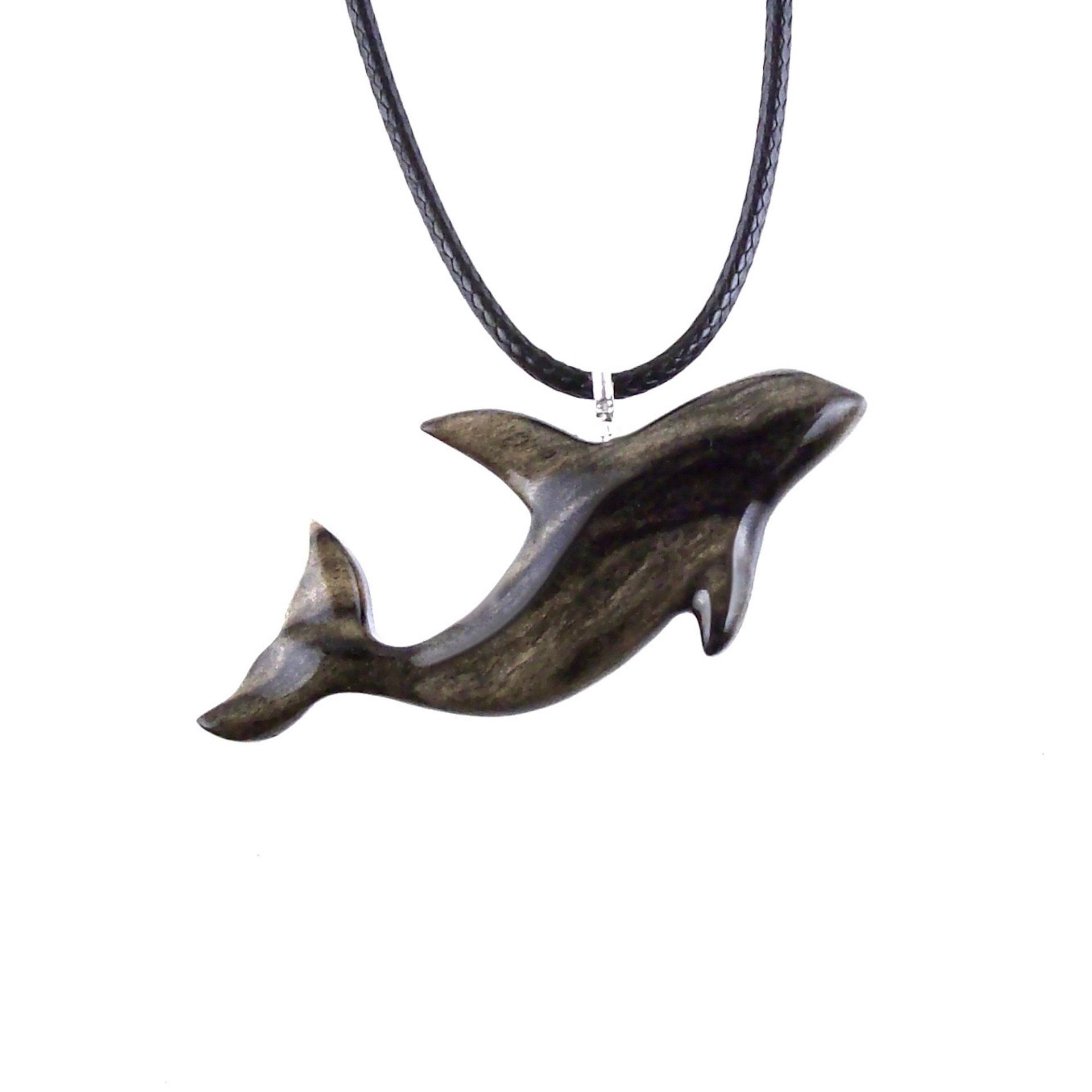 Hand Carved Orca Pendant, Wooden Killer Whale Necklace for Men or Women, Sea Animal, Nautical Beach Wood Jewelry