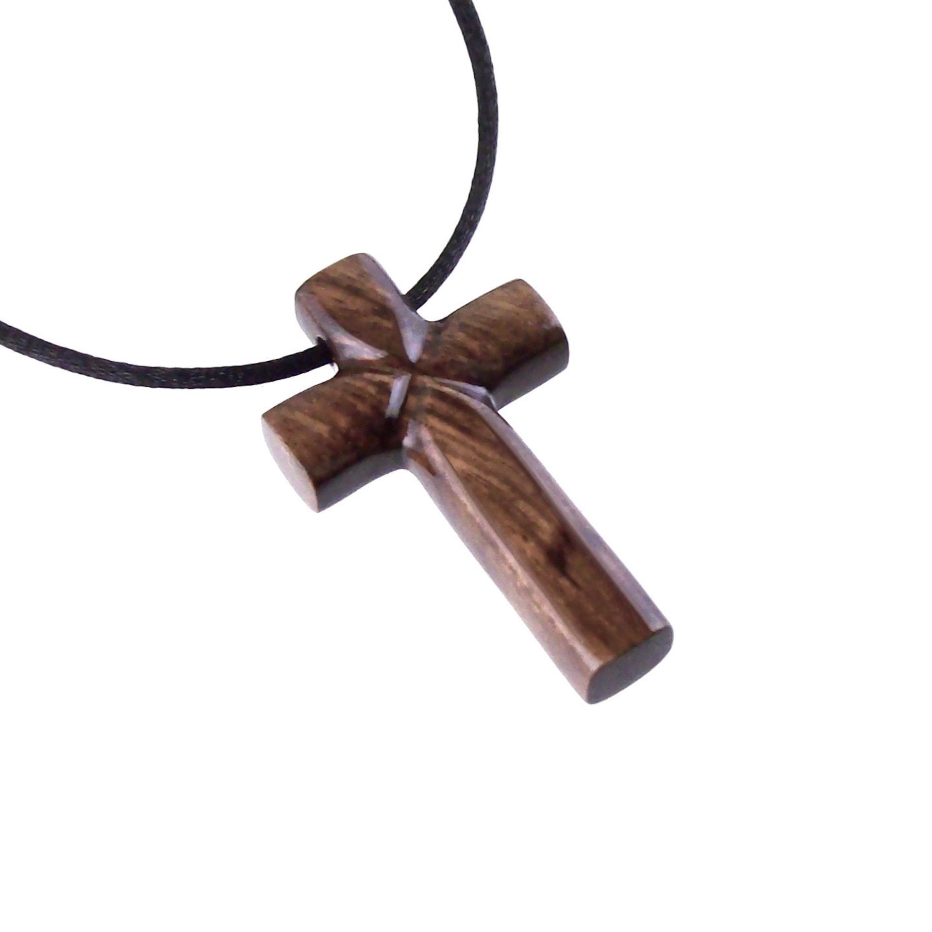 Wooden Cross Necklace, Hand Carved Cross Pendant, Mens Christian Wood Jewelry, One of a Kind Gift for Him
