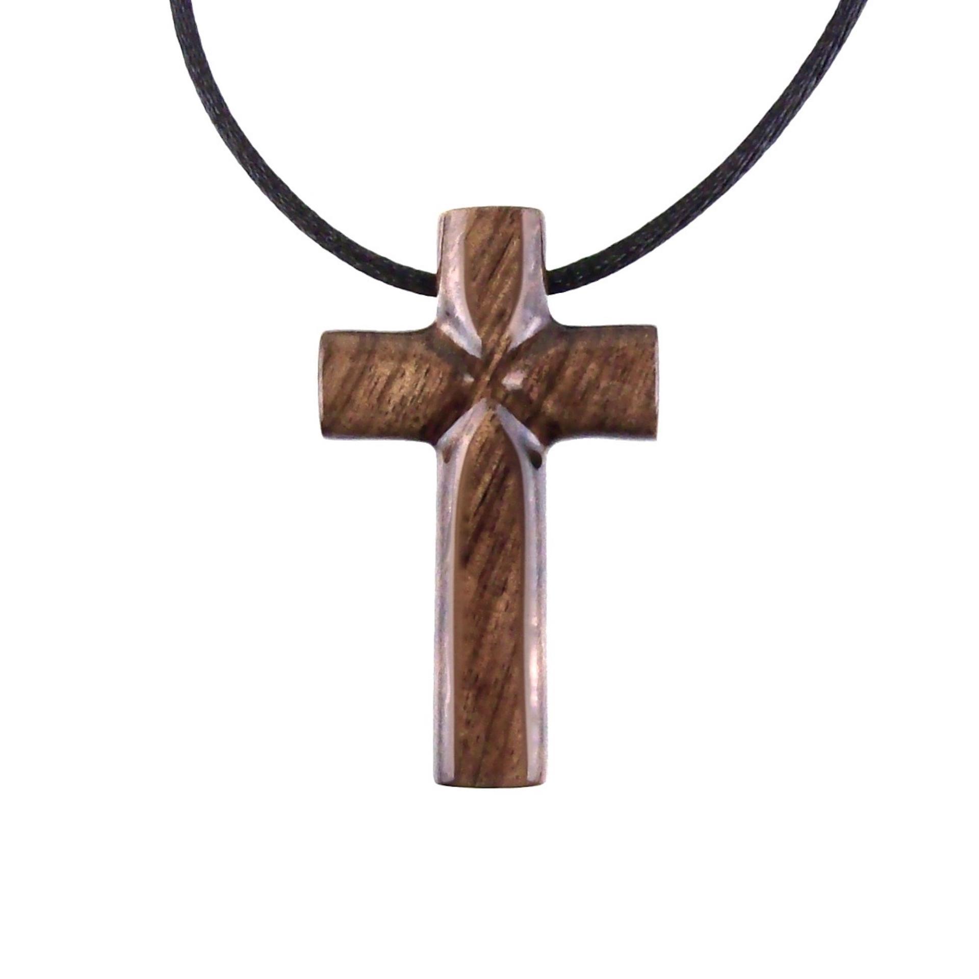 Wooden Cross Necklace, Hand Carved Cross Pendant, Mens Christian Wood Jewelry, One of a Kind Gift for Him