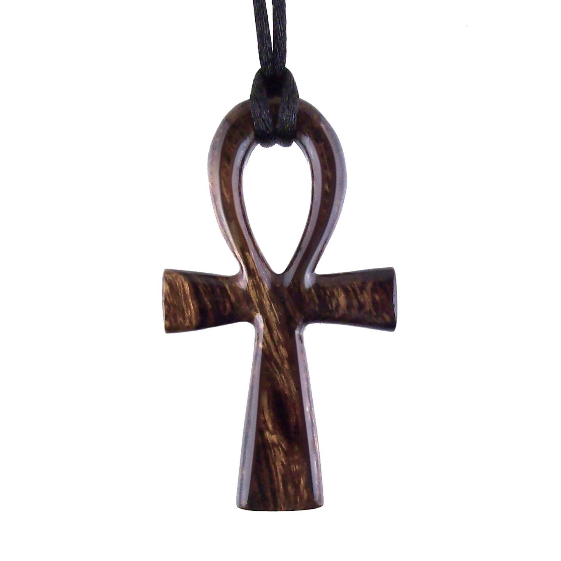 Large Ankh Pendant, Wood Egyptian Ankh Necklace, Wooden Cross Ankh Pendant, Mens African Jewelry, Gift for Him