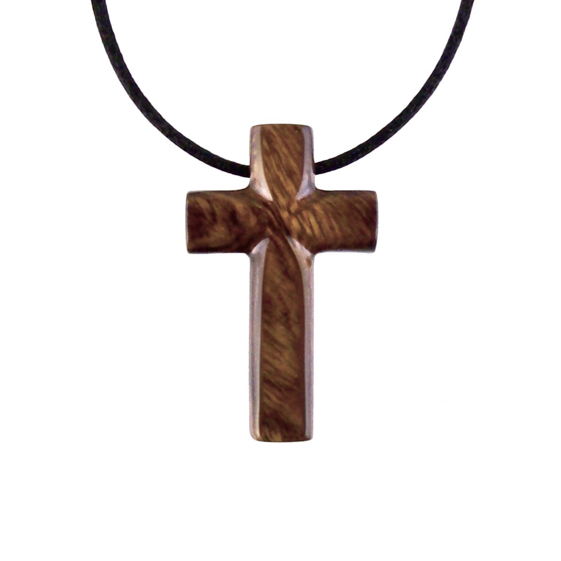 Wood Cross Necklace, Hand Carved Wooden Cross Pendant, Christian Jewelry for Men, One of a Kind Gift for Him