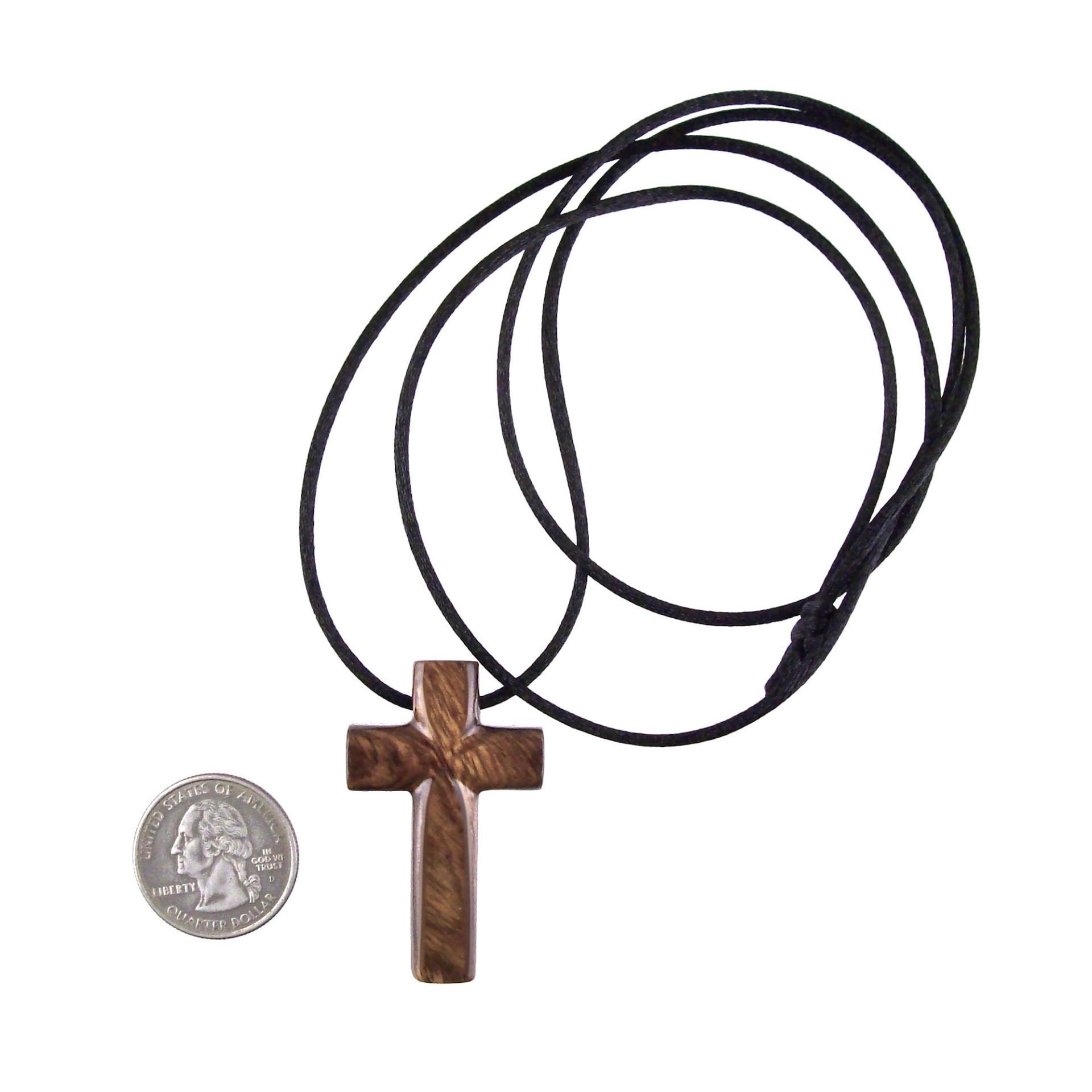 Wood Cross Necklace, Hand Carved Wooden Cross Pendant, Christian Jewelry for Men, One of a Kind Gift for Him