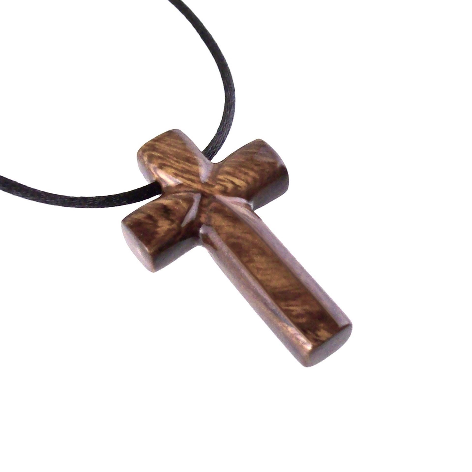 Wood Cross Necklace, Hand Carved Wooden Cross Pendant, Christian Jewelry for Men, One of a Kind Gift for Him