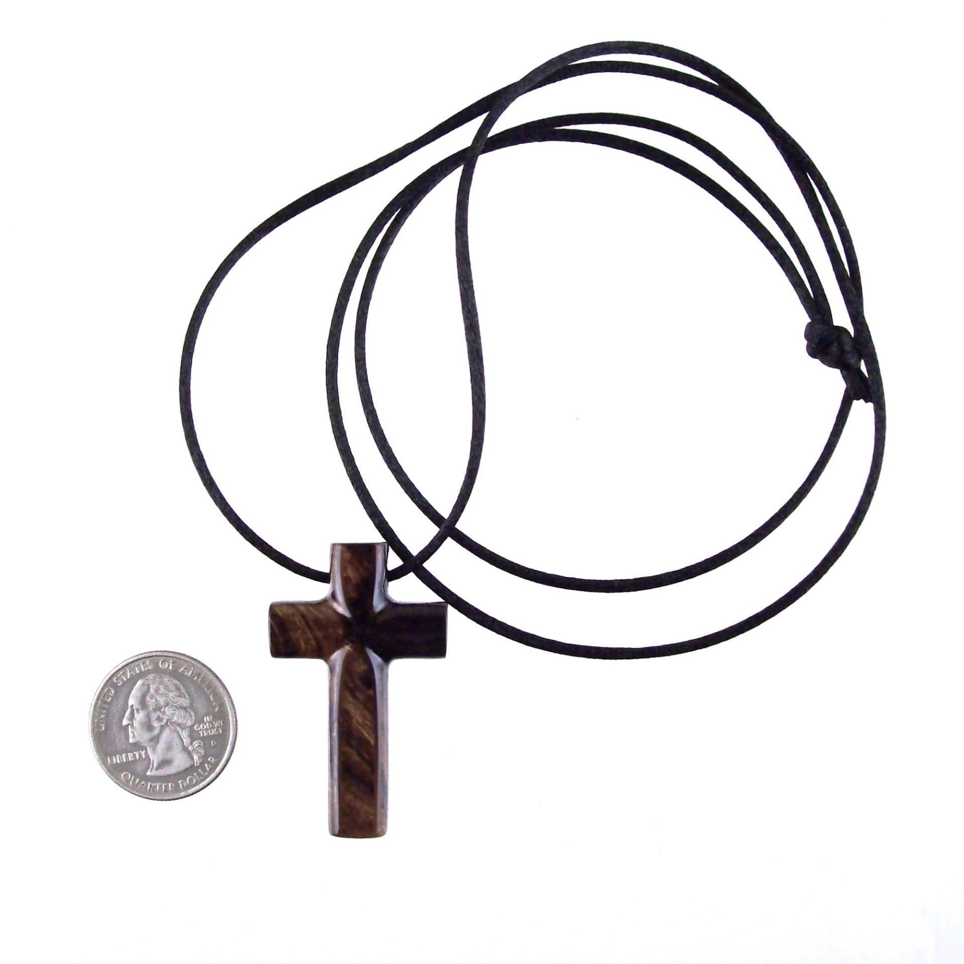 Wood Cross Necklace, Hand Carved Wooden Cross Pendant, Christian Jewelry for Men, One of a Kind Gift for Him