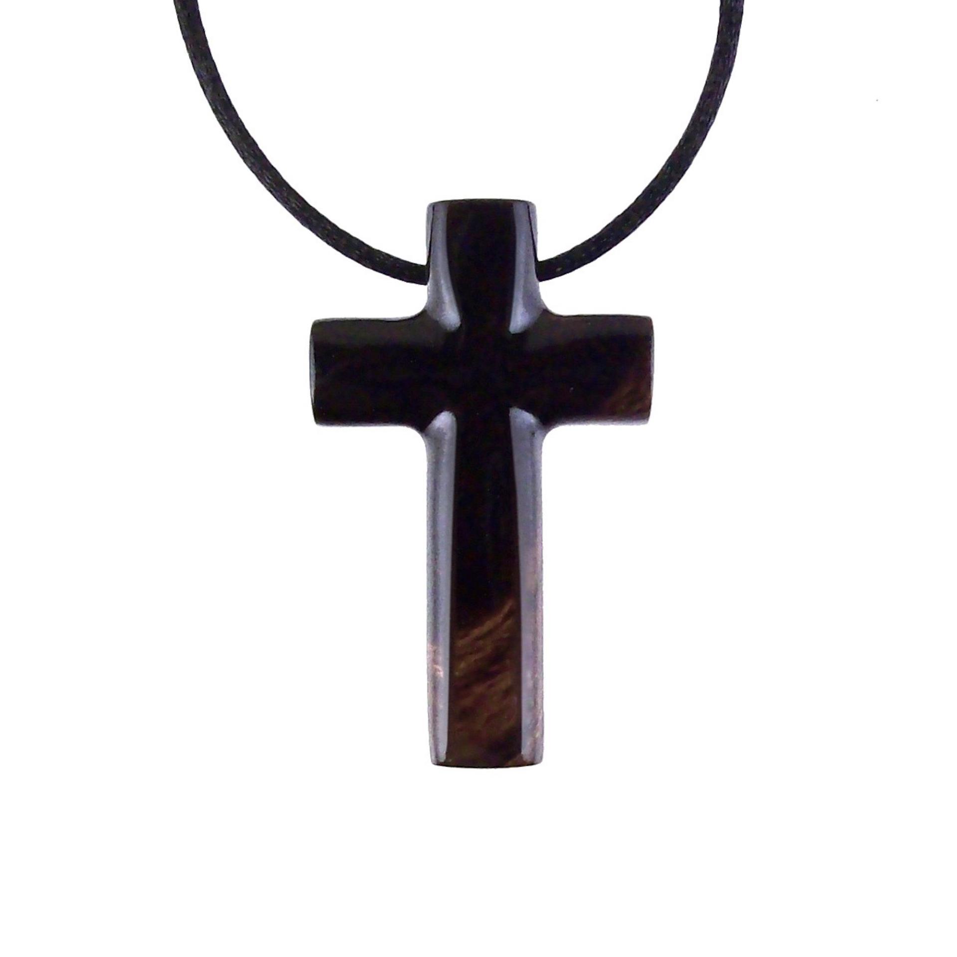 Wood Cross Necklace, Hand Carved Wooden Cross Pendant, Christian Jewelry for Men, One of a Kind Gift for Him