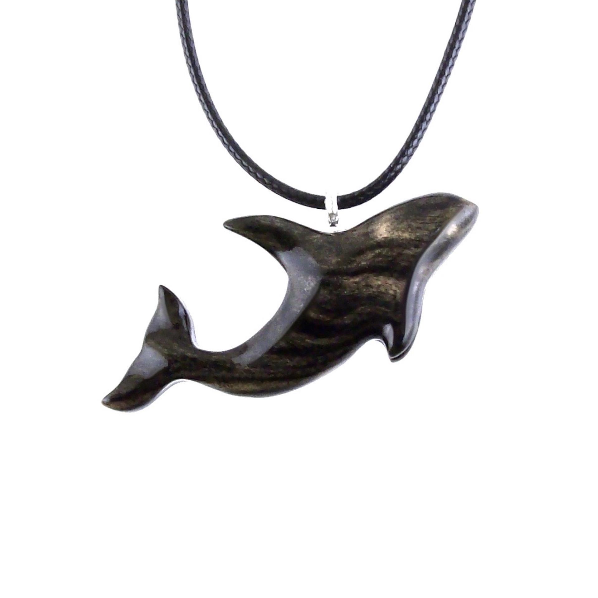 Hand Carved Orca Pendant, Wooden Killer Whale Necklace for Men or Women, Sea Animal, Nautical Beach Wood Jewelry