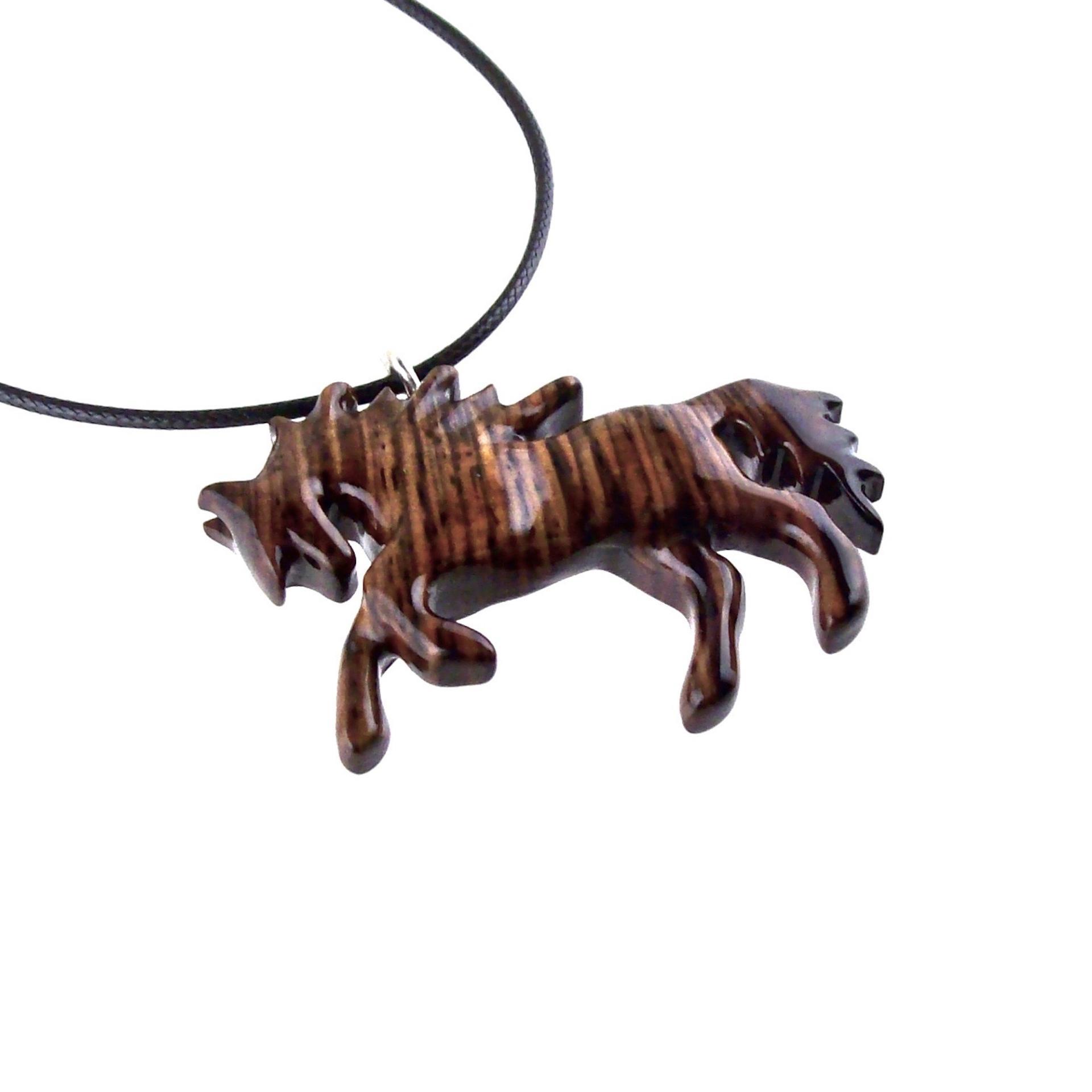 Horse Necklace, Hand Carved Wooden Horse Pendant, One of a Kind Handmade Animal Wood Jewelry