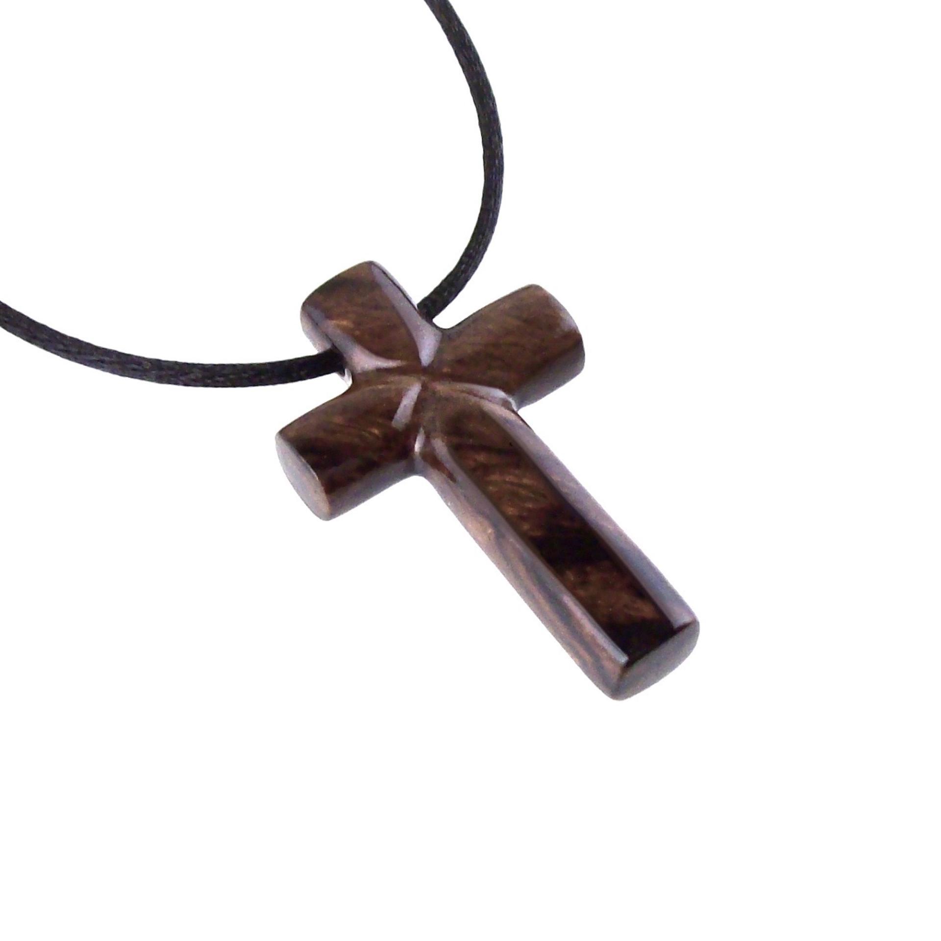 Wood Cross Necklace, Hand Carved Wooden Cross Pendant, Christian Jewelry for Men, One of a Kind Gift for Him