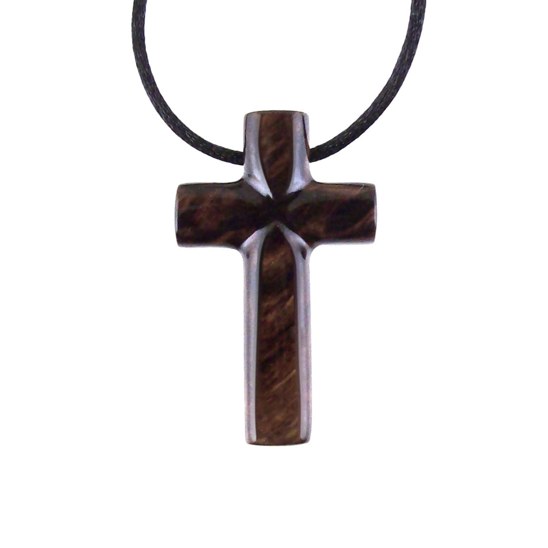 Wood Cross Necklace, Hand Carved Wooden Cross Pendant, Christian Jewelry for Men, One of a Kind Gift for Him