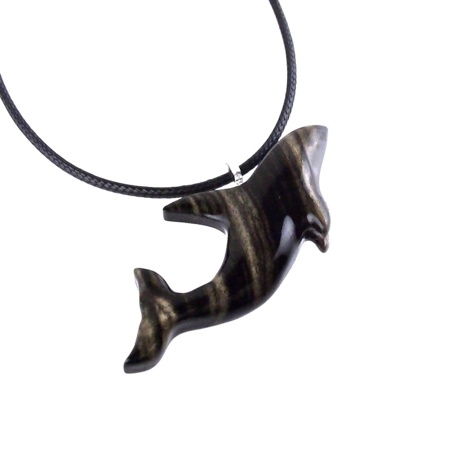 Hand Carved Orca Pendant, Wooden Killer Whale Necklace for Men or Women, Sea Animal, Nautical Beach Wood Jewelry