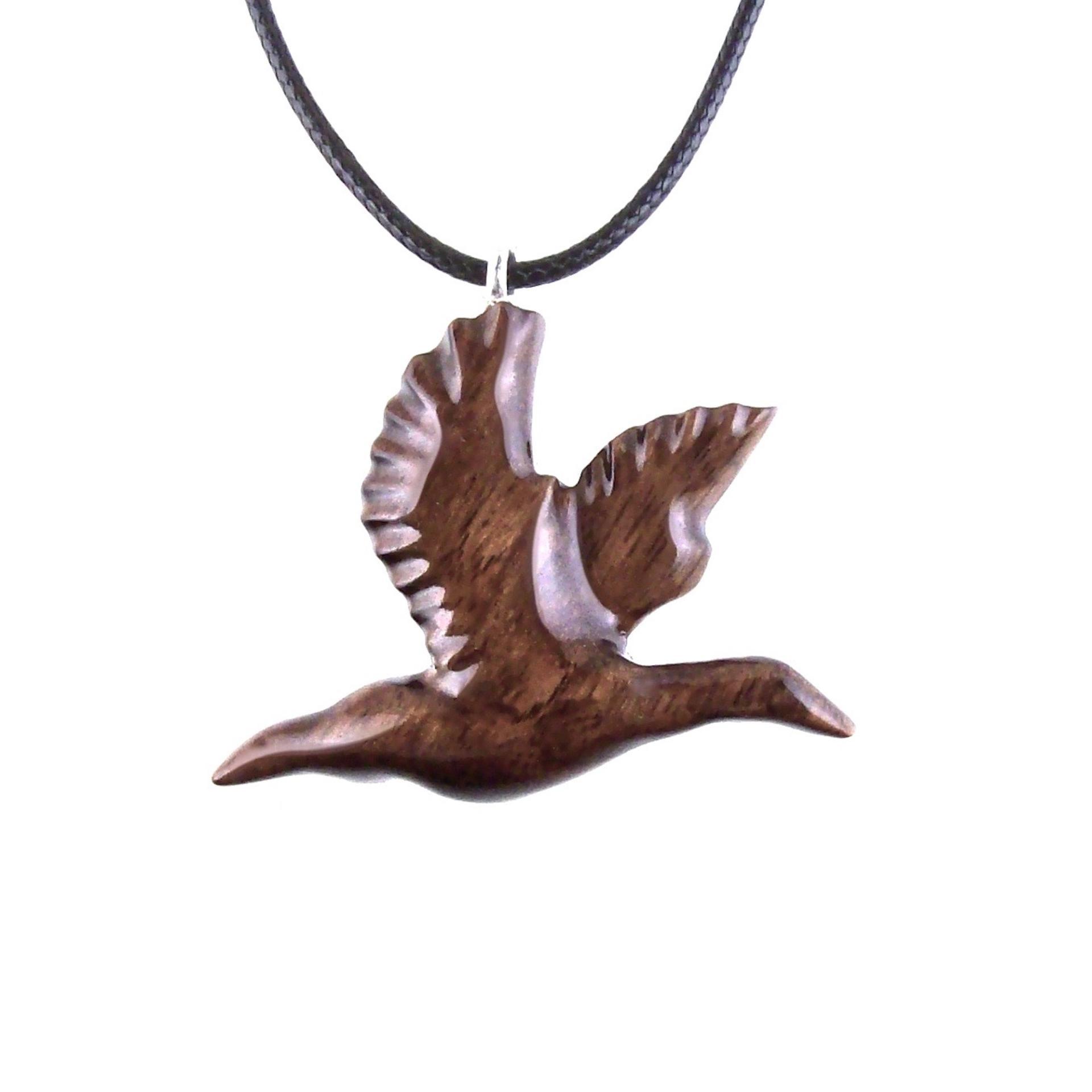 Hand Carved Duck Pendant, Wooden Mallard Necklace, Wood Bird Jewelry