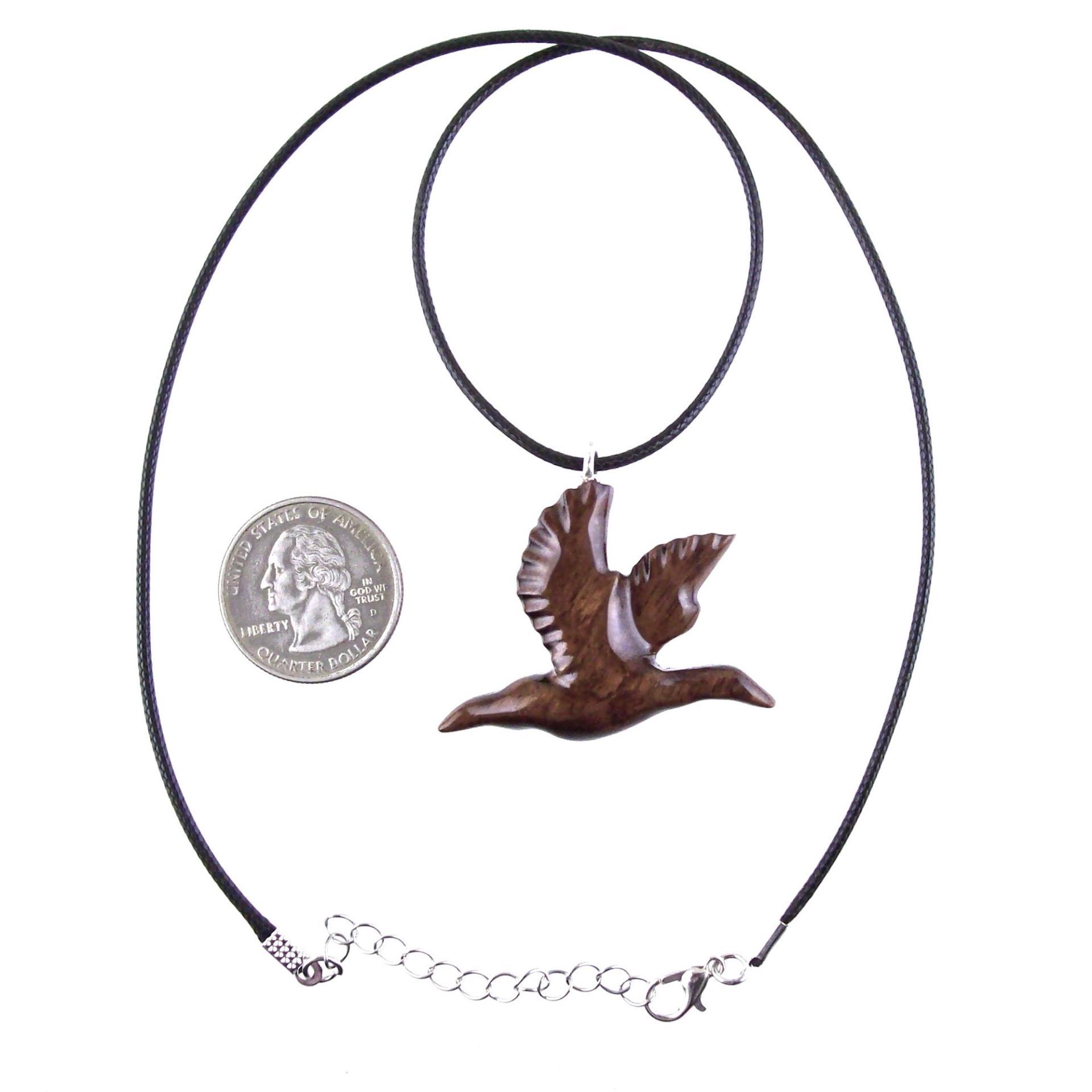 Hand Carved Duck Pendant, Wooden Mallard Necklace, Wood Bird Jewelry