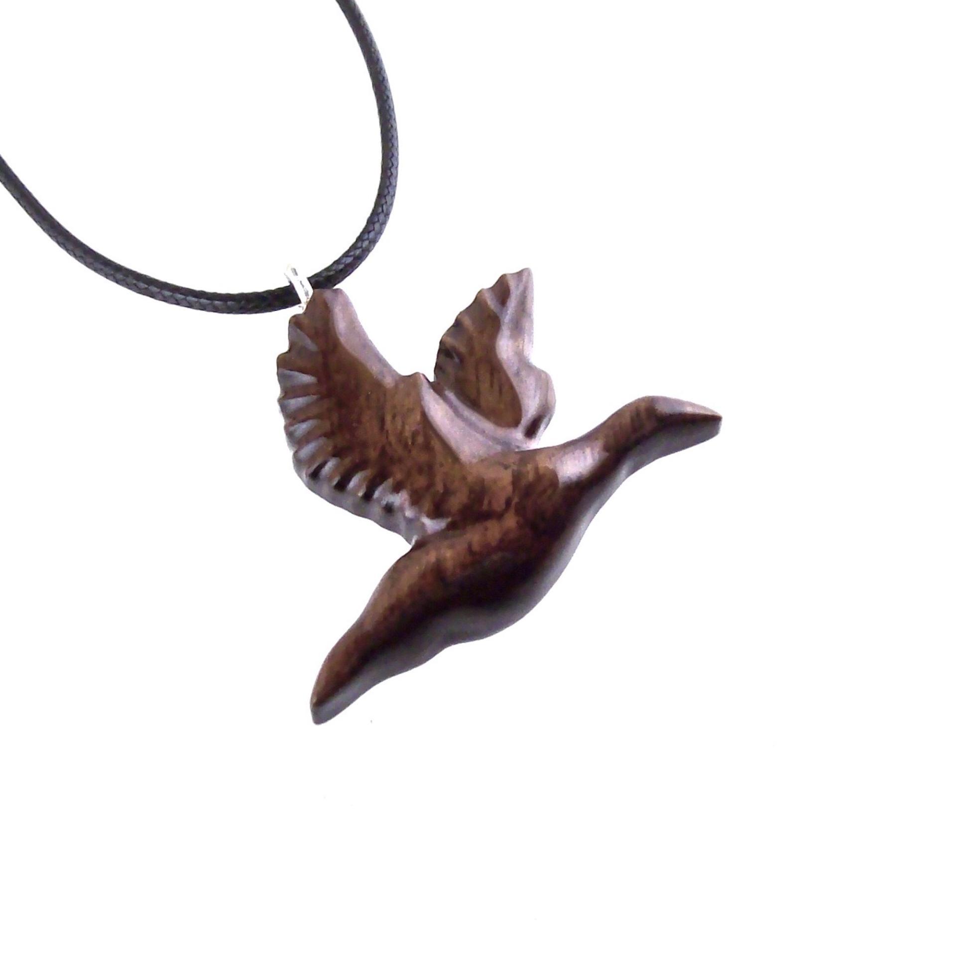 Hand Carved Duck Pendant, Wooden Mallard Necklace, Wood Bird Jewelry