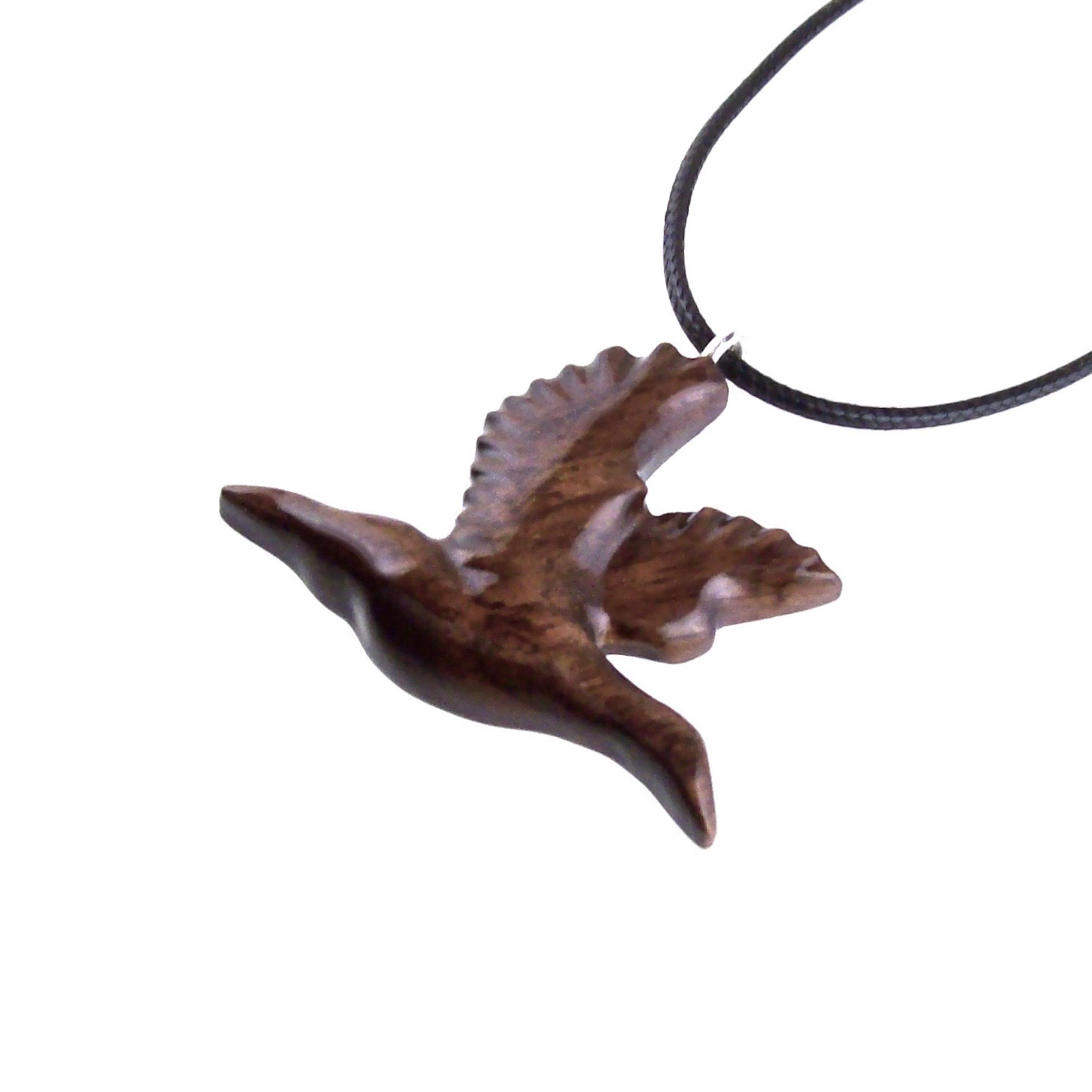 Hand Carved Duck Pendant, Wooden Mallard Necklace, Wood Bird Jewelry