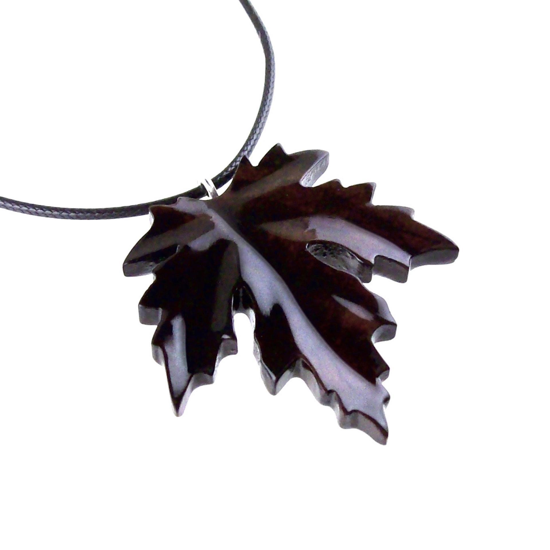 Hand Carved Wooden Leaf Pendant, Maple Leaf Necklace, Woodland Jewelry for Men or Women, Wood Jewelry Gift for Him Her