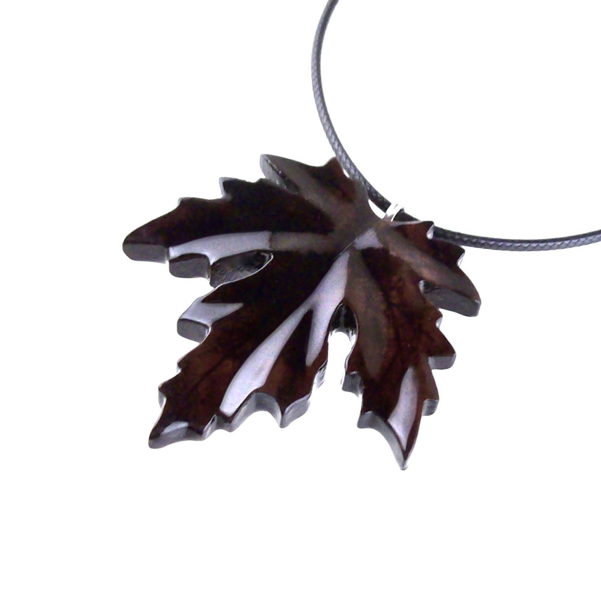 Hand Carved Wooden Leaf Pendant, Maple Leaf Necklace, Woodland Jewelry for Men or Women, Wood Jewelry Gift for Him Her