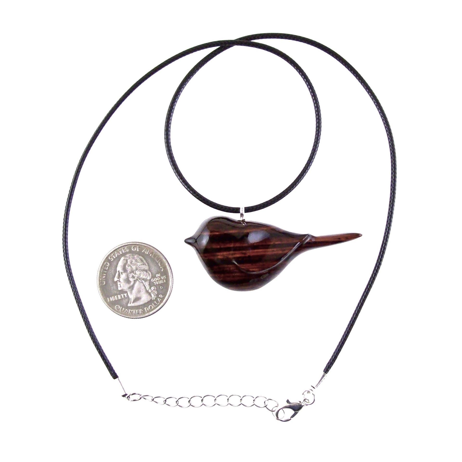 Bird Necklace, Wooden Bird Pendant, Hand Carved Chickadee Necklace, Unique Wood Jewelry Gift