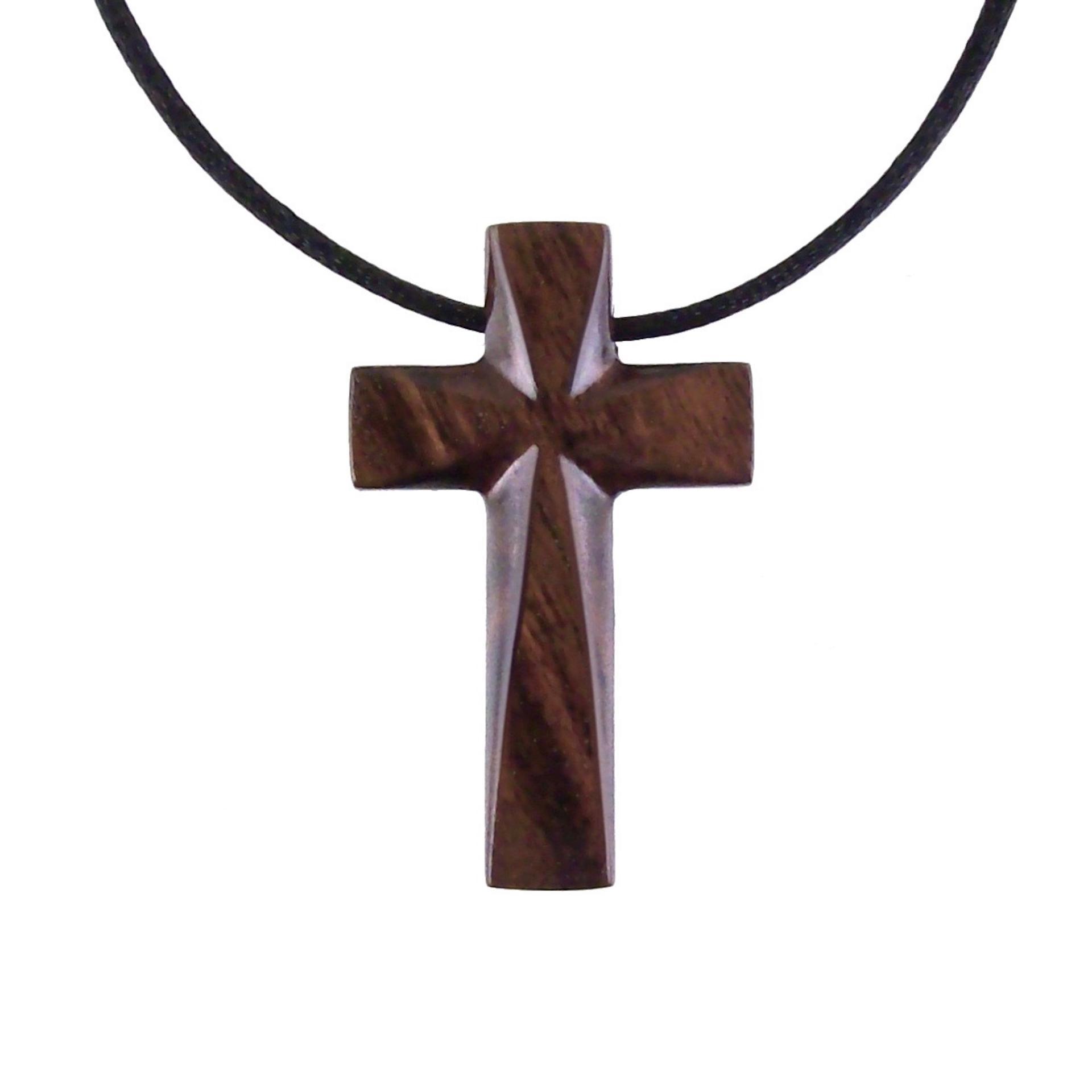 Hand Carved Wooden Cross Pendant, Handmade Wood Cross Necklace, Mens Christian Jewelry