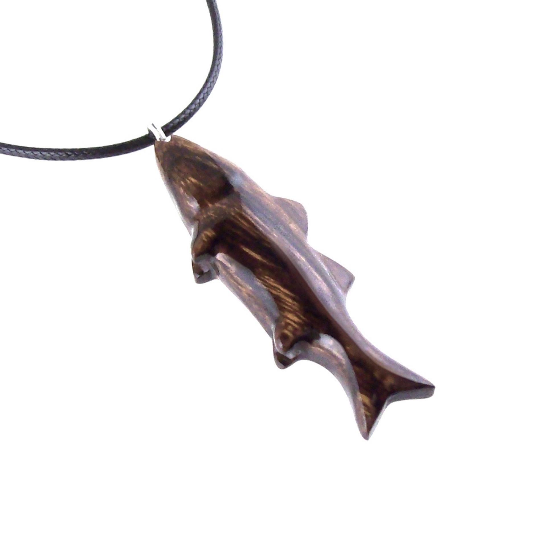 Hand Carved Fish Necklace, Wooden Striped Bass Pendant, Fishermen Jewelry, Mens Wood Necklace, One of a Kind Gift for Him