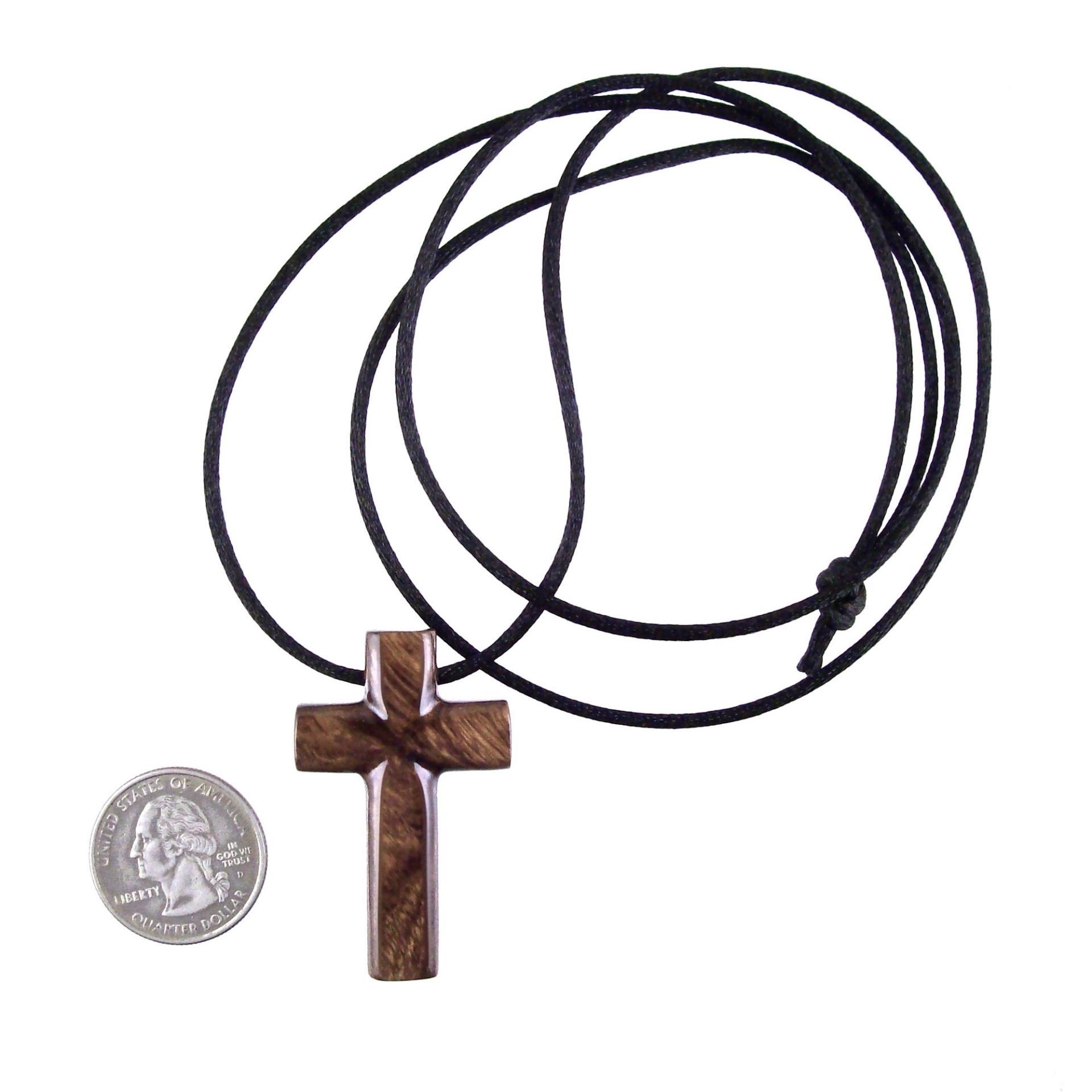 Wood Cross Necklace, Hand Carved Wooden Cross Pendant, Christian Jewelry for Men, One of a Kind Gift for Him