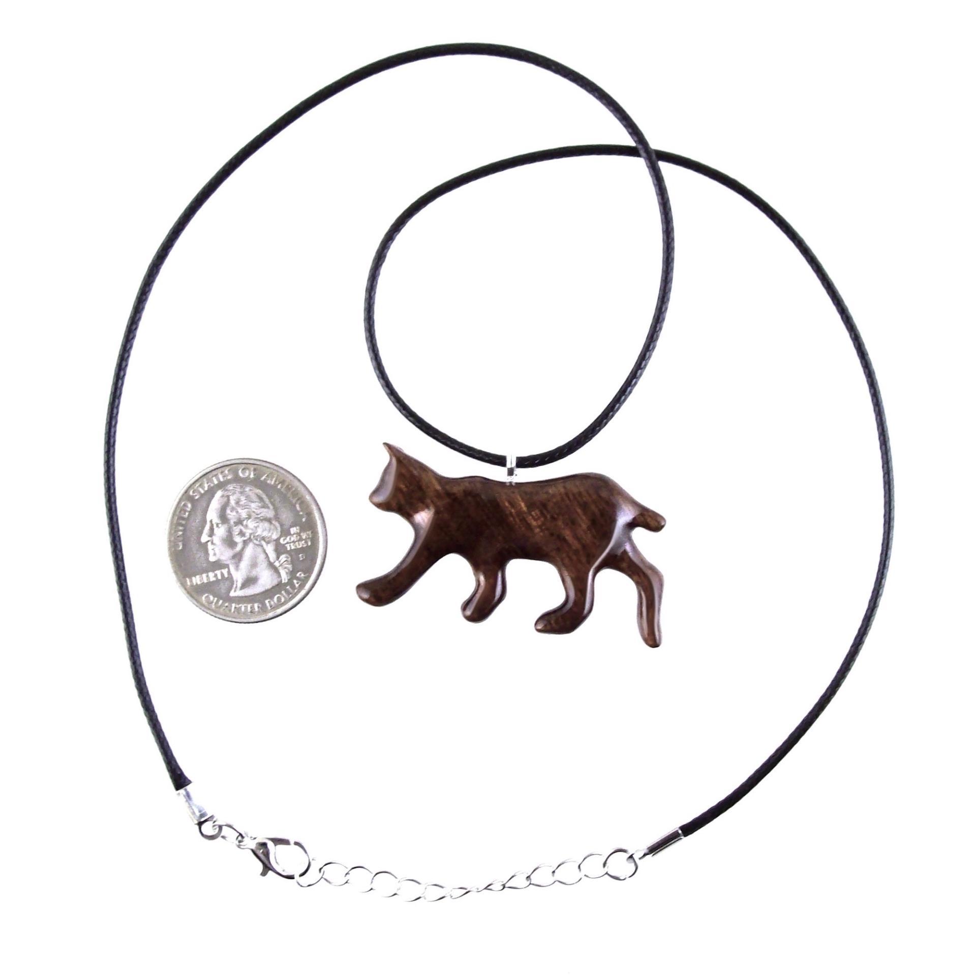 Wooden Bobcat Pendant, Bobcat Necklace, Hand Carved Lynx Necklace, Wood Wildcat Necklace, Totem Spirit Animal Jewelry for Men or Women