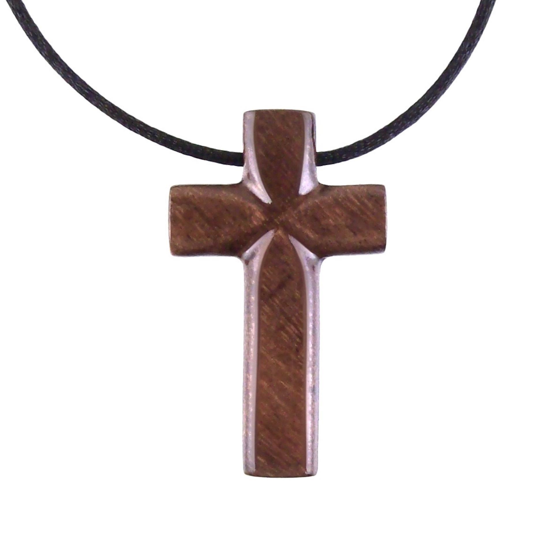 Wooden Cross Necklace, Hand Carved Cross Pendant, Mens Christian Wood Jewelry, One of a Kind Gift for Him