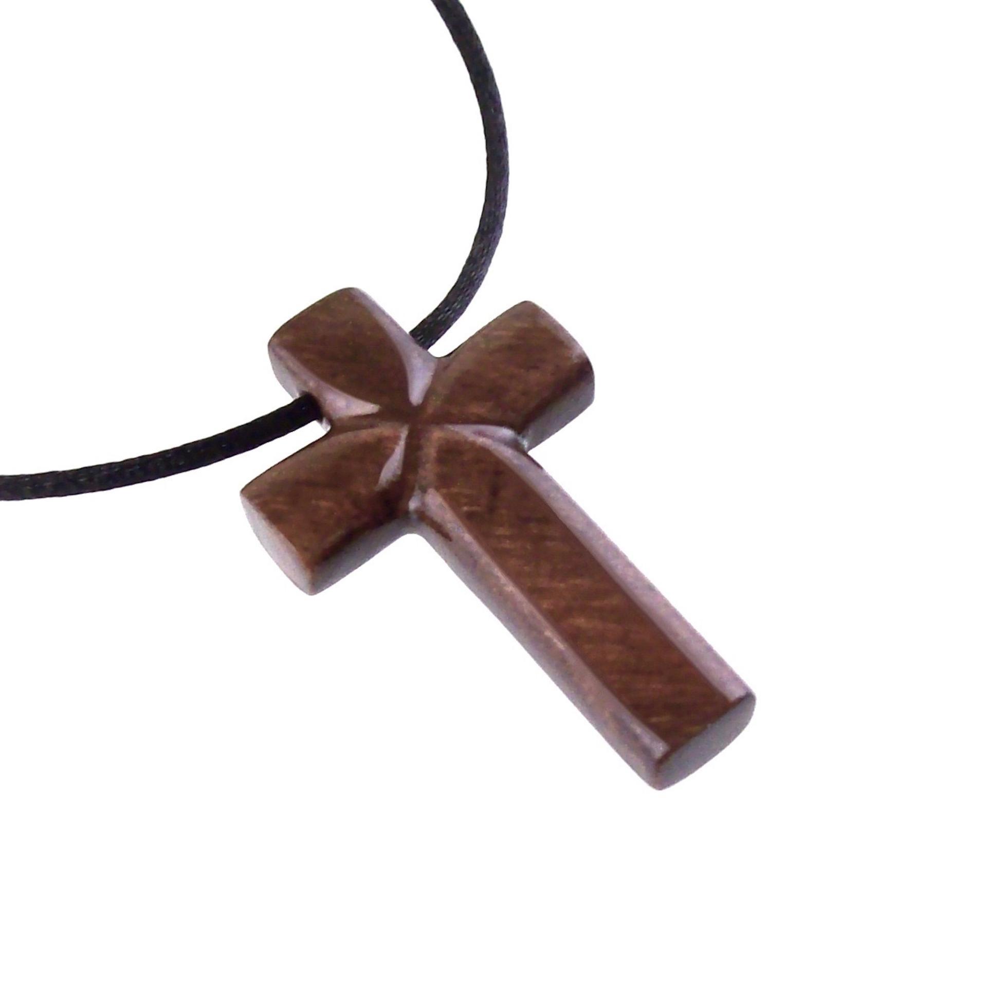 Wooden Cross Necklace, Hand Carved Cross Pendant, Mens Christian Wood Jewelry, One of a Kind Gift for Him