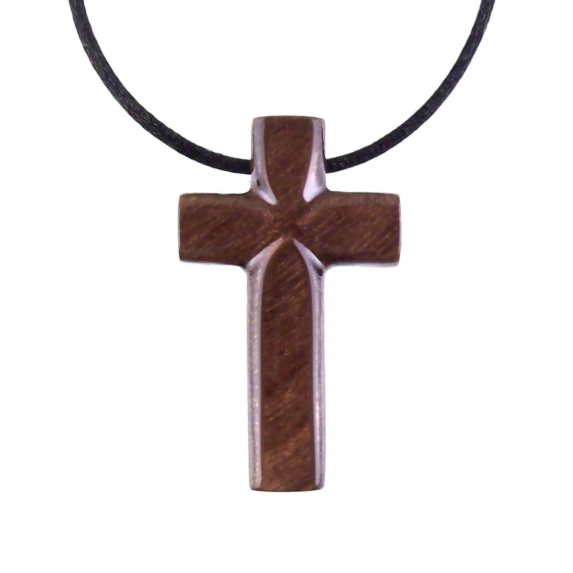 Wooden Cross Necklace, Hand Carved Cross Pendant, Mens Christian Wood Jewelry, One of a Kind Gift for Him