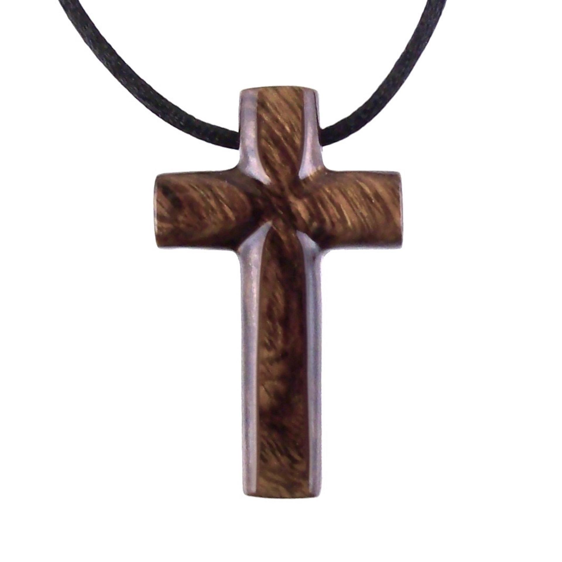 Wood Cross Necklace, Hand Carved Wooden Cross Pendant, Christian Jewelry for Men, One of a Kind Gift for Him