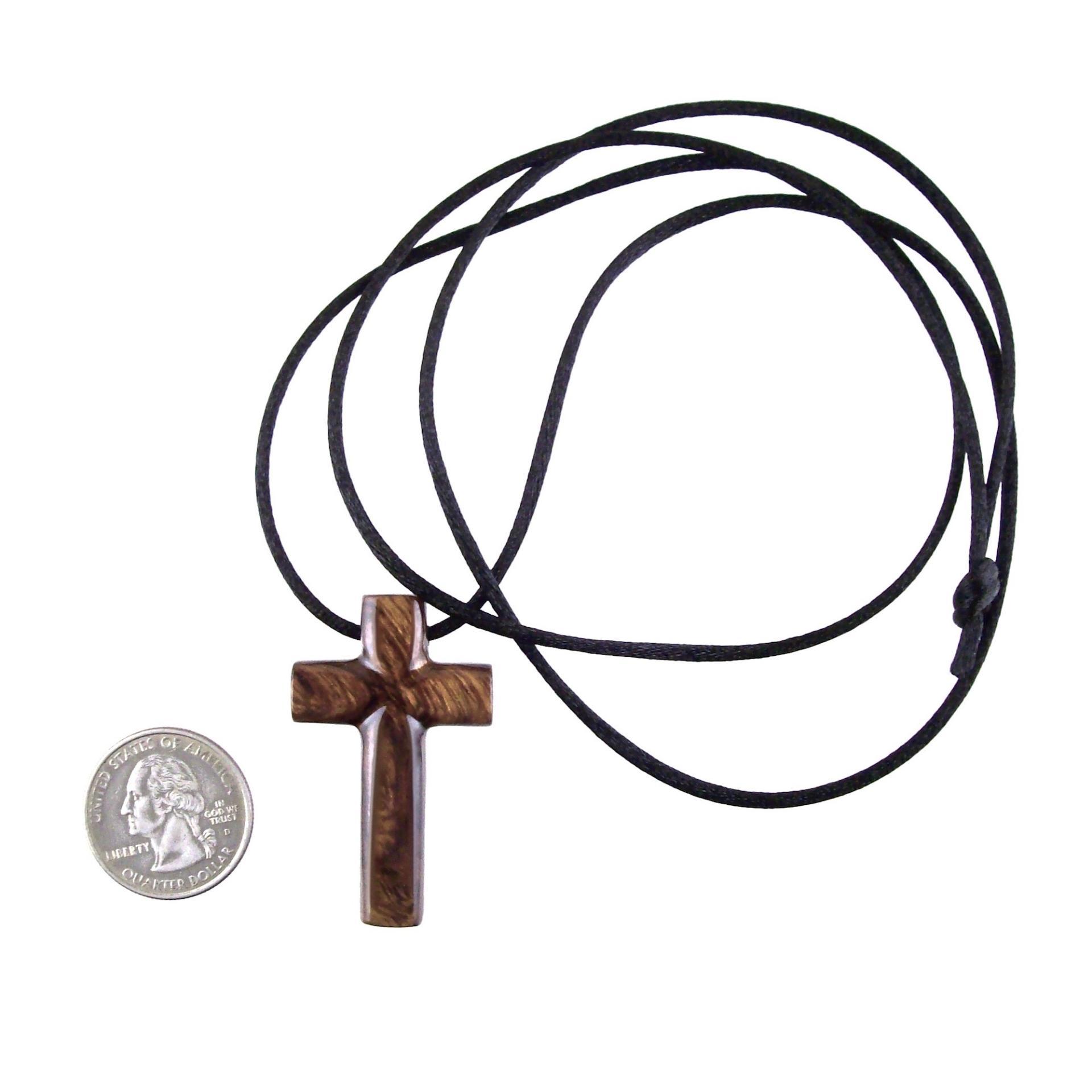 Wood Cross Necklace, Hand Carved Wooden Cross Pendant, Christian Jewelry for Men, One of a Kind Gift for Him