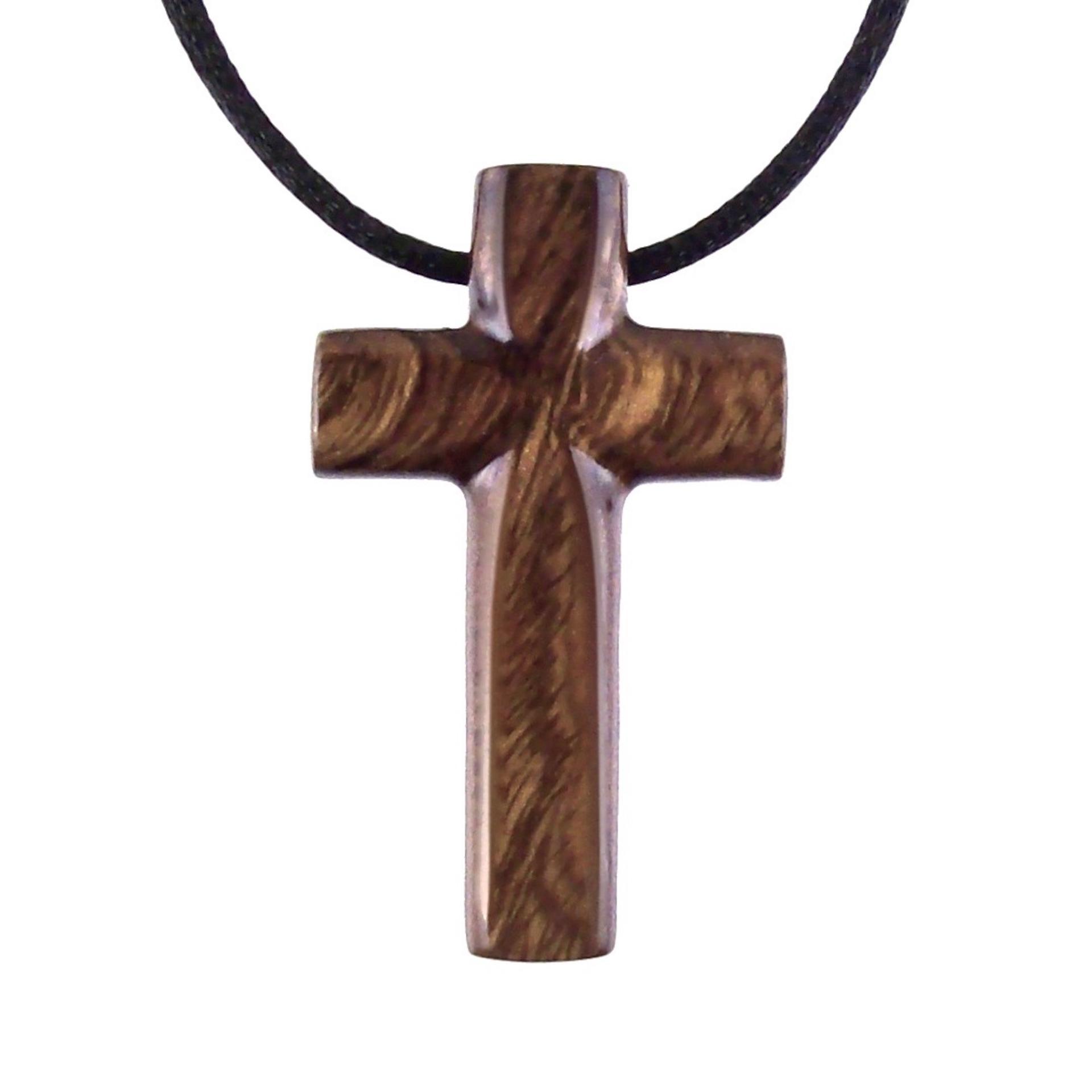 Wood Cross Necklace, Hand Carved Wooden Cross Pendant, Christian Jewelry for Men, One of a Kind Gift for Him
