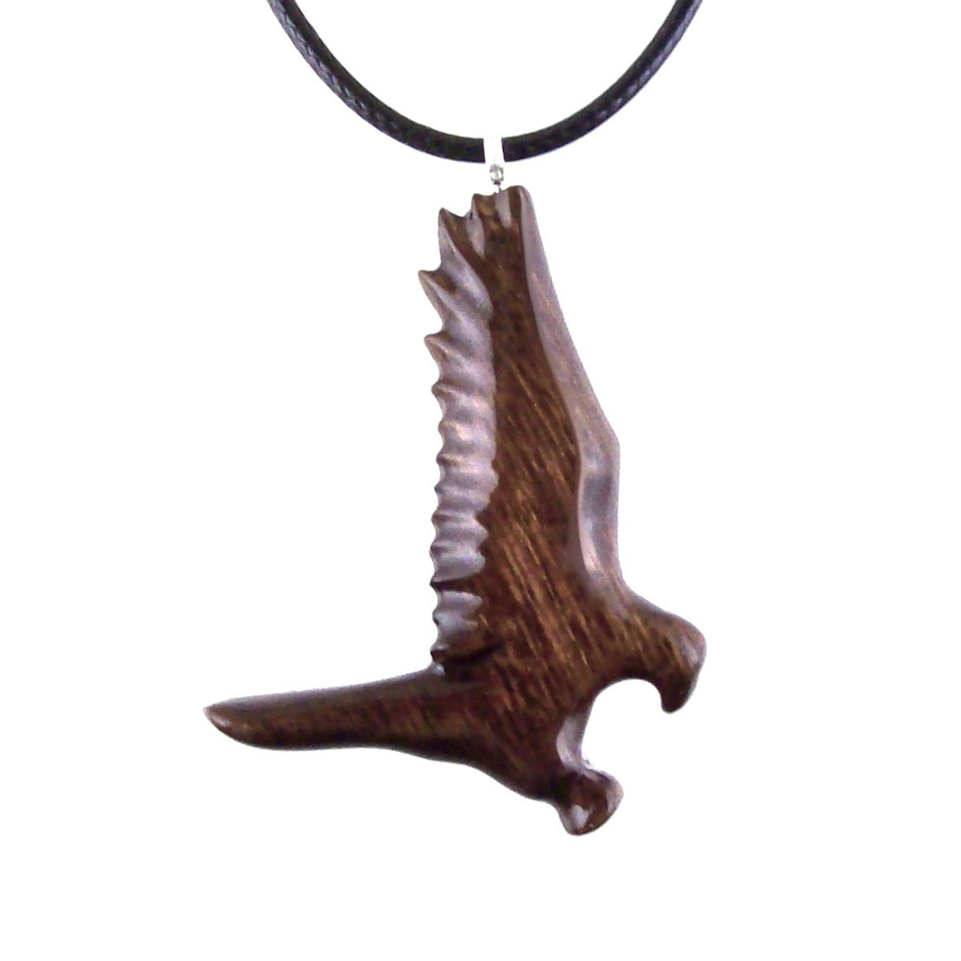 Hand Carved Hawk Pendant, Wooden Falcon Necklace, Wood Bird Necklace, Totem Jewelry for Men or Women, One of a Kind Gift for Him Her