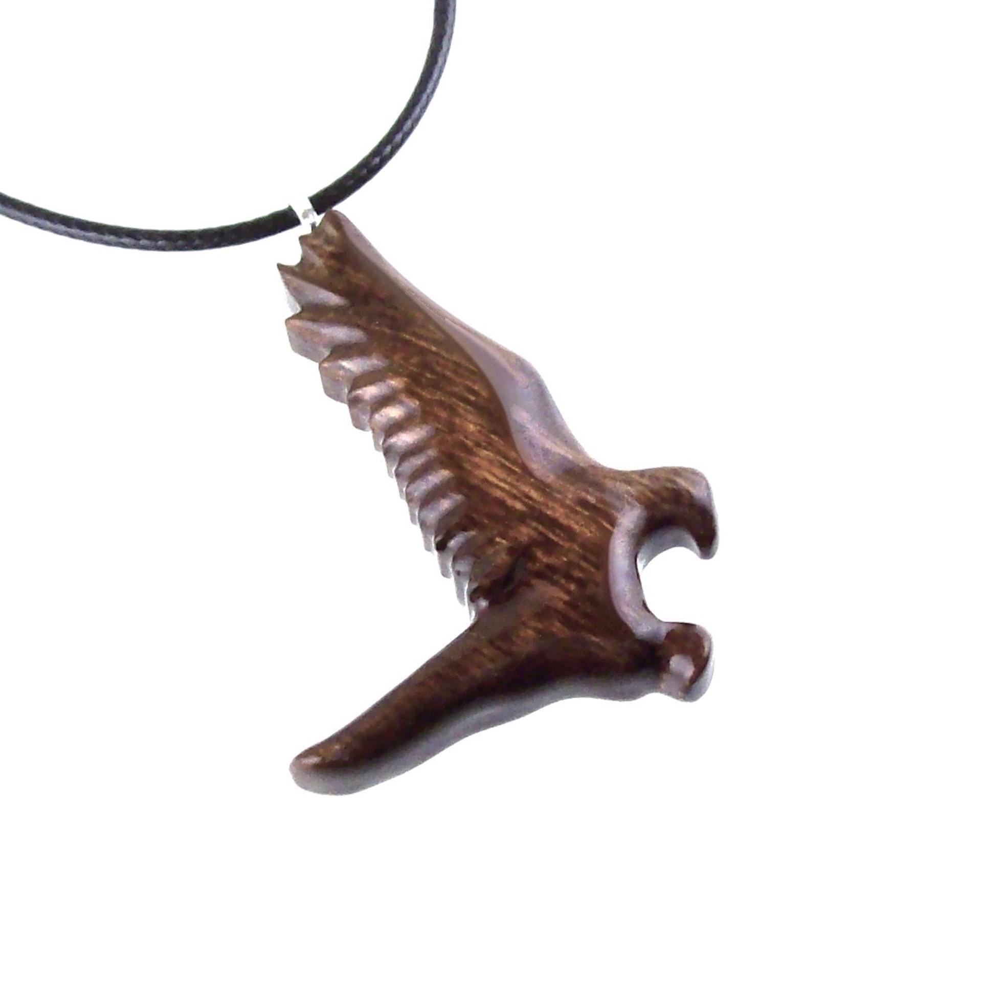 Hand Carved Hawk Pendant, Wooden Falcon Necklace, Wood Bird Necklace, Totem Jewelry for Men or Women, One of a Kind Gift for Him Her