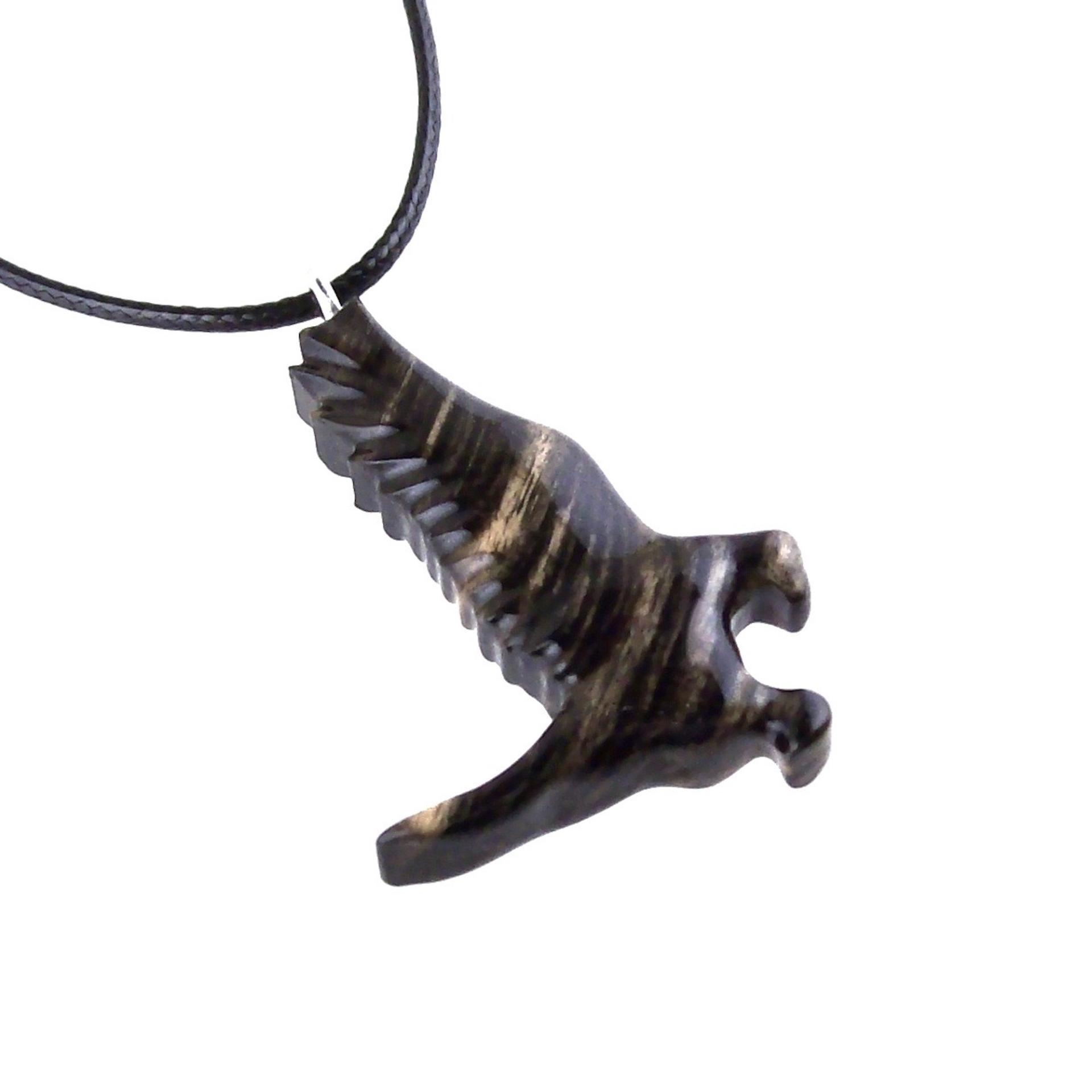 Hawk Necklace, Hand Carved Wooden Hawk Pendant for Men or Women, Wood Falcon Pendant, Totem Bird Jewelry