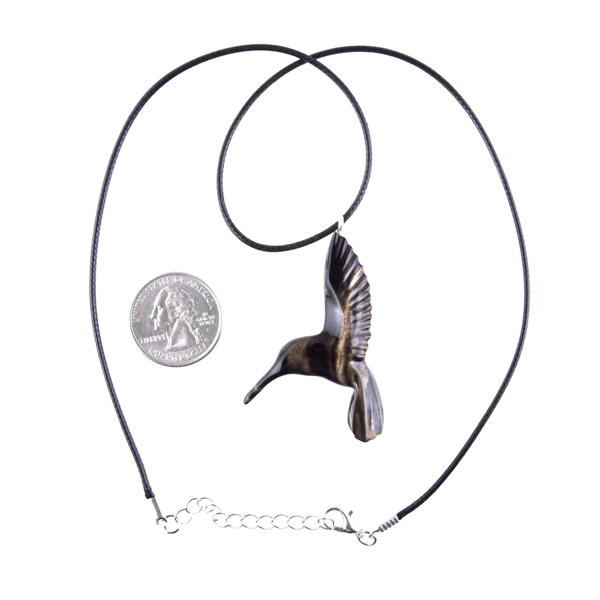 Hummingbird Necklace, Wooden Hummingbird Pendant, Hand Carved Wood Bird Jewelry, One of a Kind Handmade Gift for Her