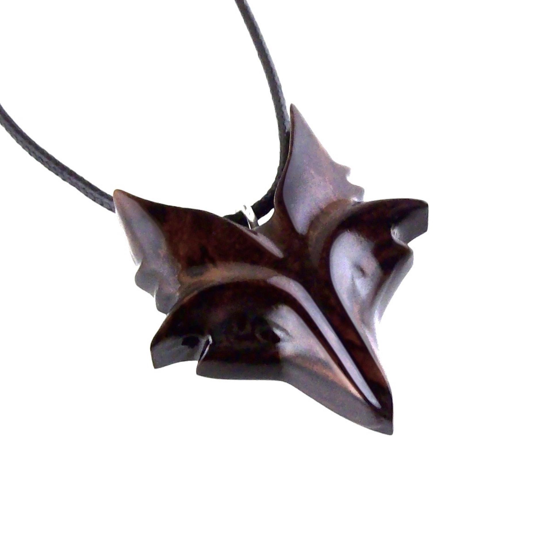 Hand Carved Wooden Fox Pendant, Celtic Fox Necklace for Men or Women, Totem Spirit Animal, Woodland Jewelry Gift for Her or Him