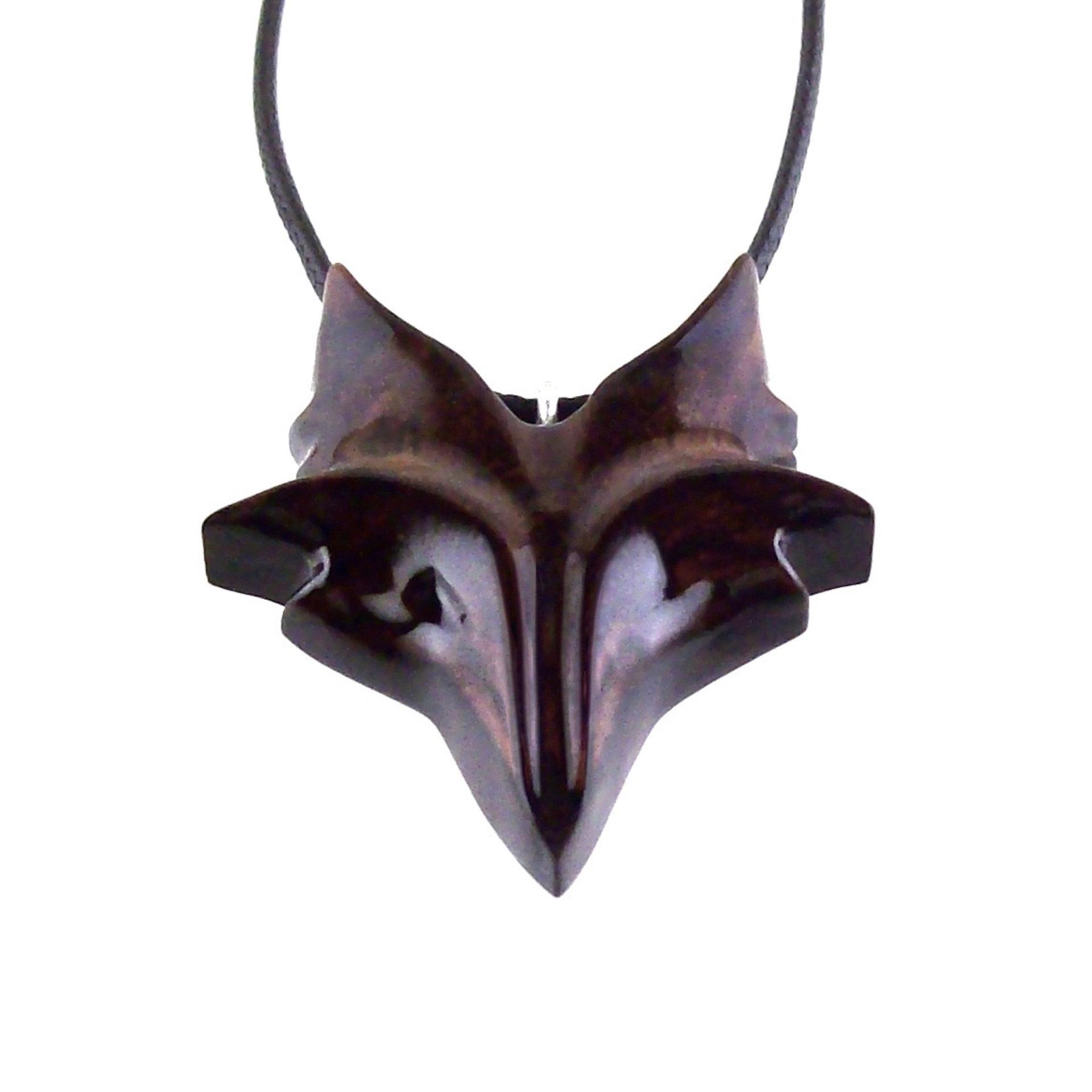 Hand Carved Wooden Fox Pendant, Celtic Fox Necklace for Men or Women, Totem Spirit Animal, Woodland Jewelry Gift for Her or Him